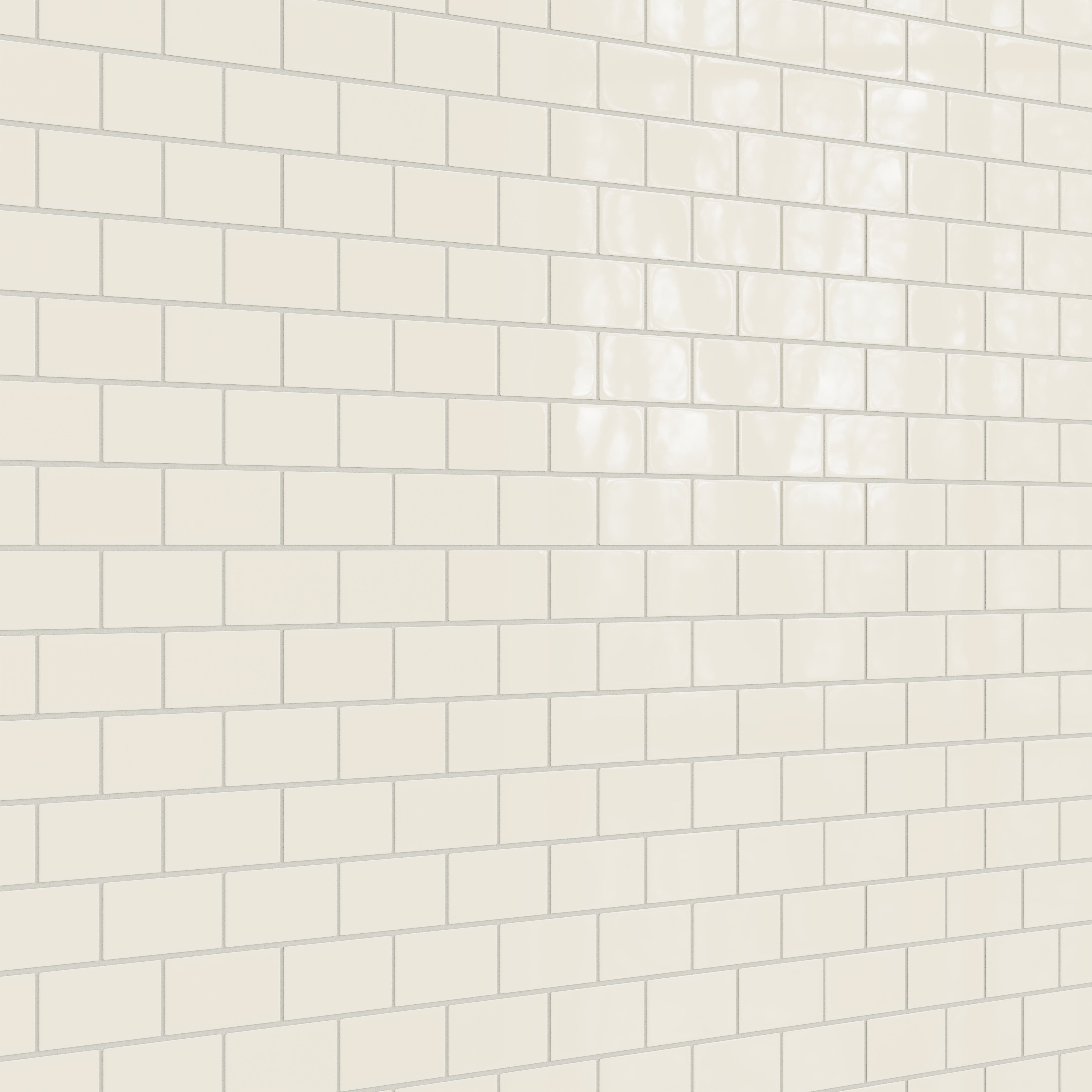 2x4 Half Offset Sheeted Natural Press Ceramic Mosaic Tile in Salt Creek Gloss