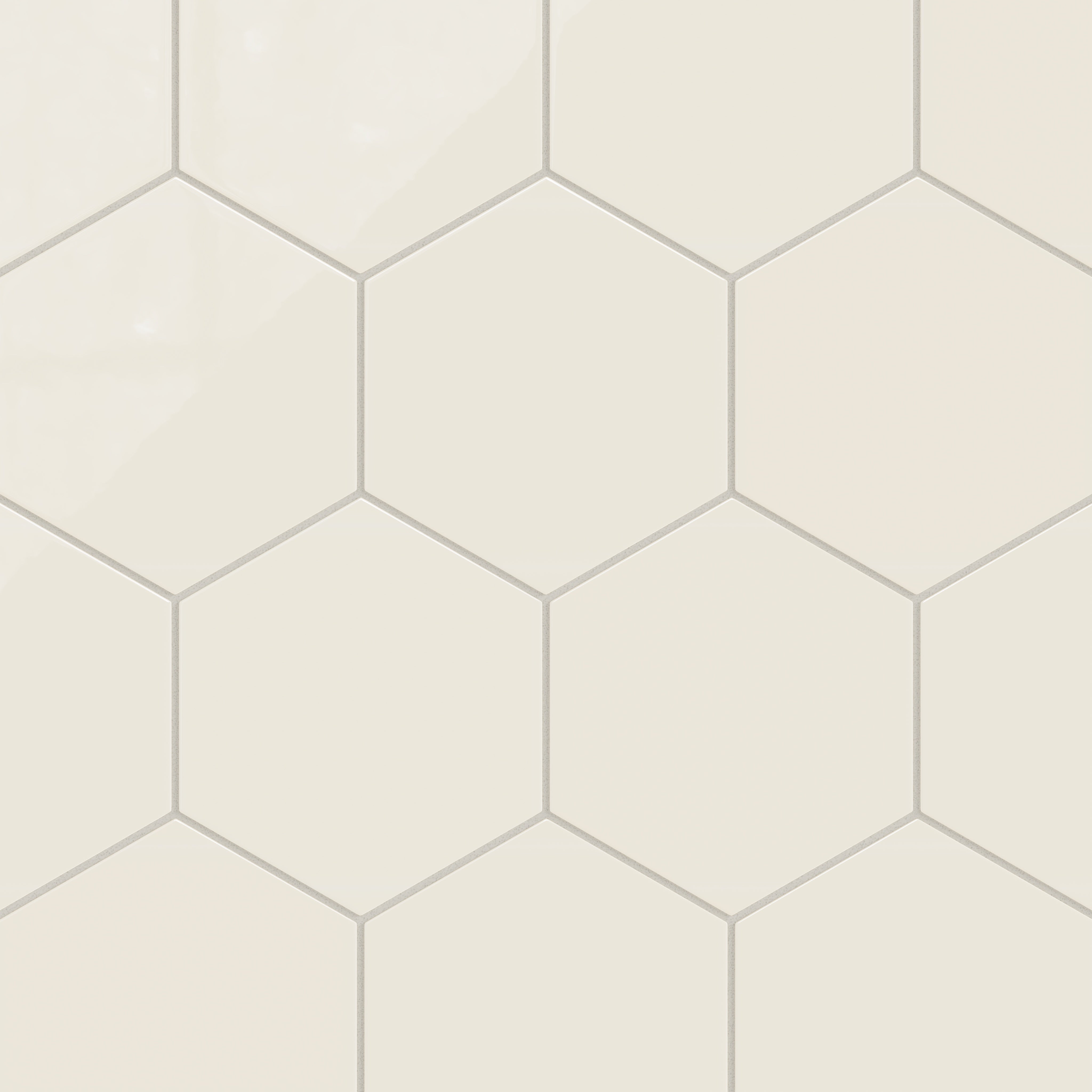 8" Hexagon Natural Press Ceramic Tile in Salt Creek Gloss