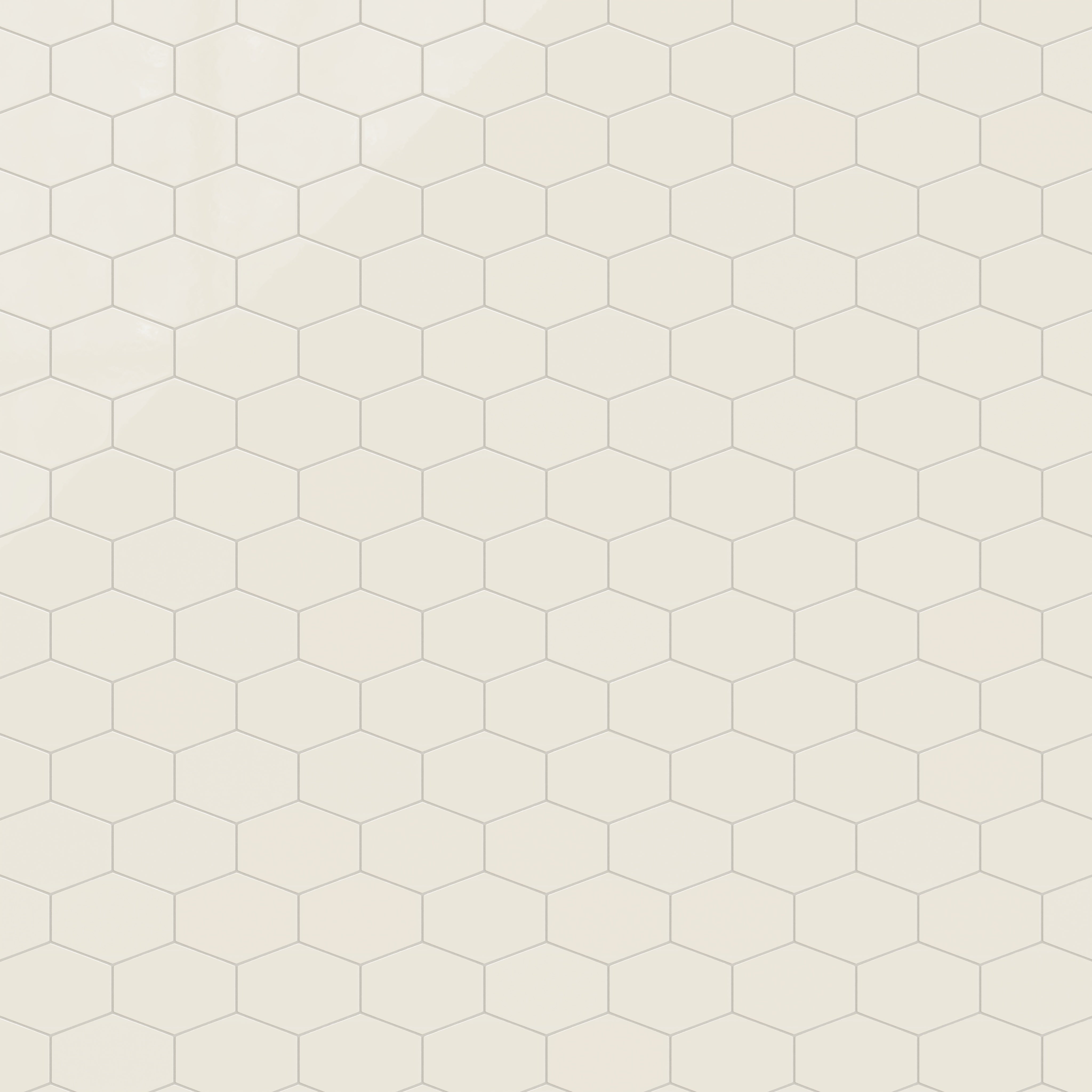 Elongated Hexagon Natural Press Ceramic Tile in Salt Creek Gloss