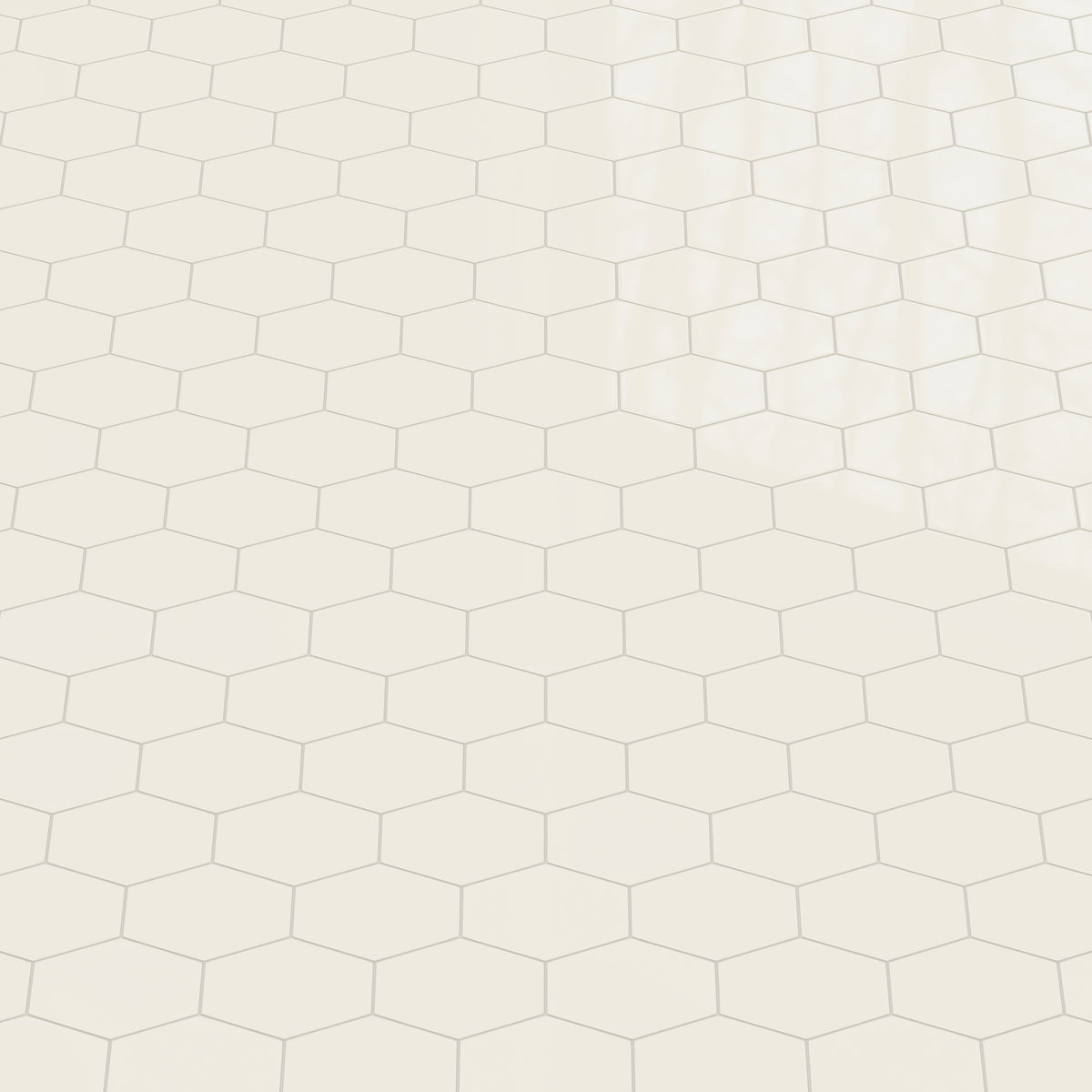 Elongated Hexagon Natural Press Ceramic Tile in Salt Creek Gloss