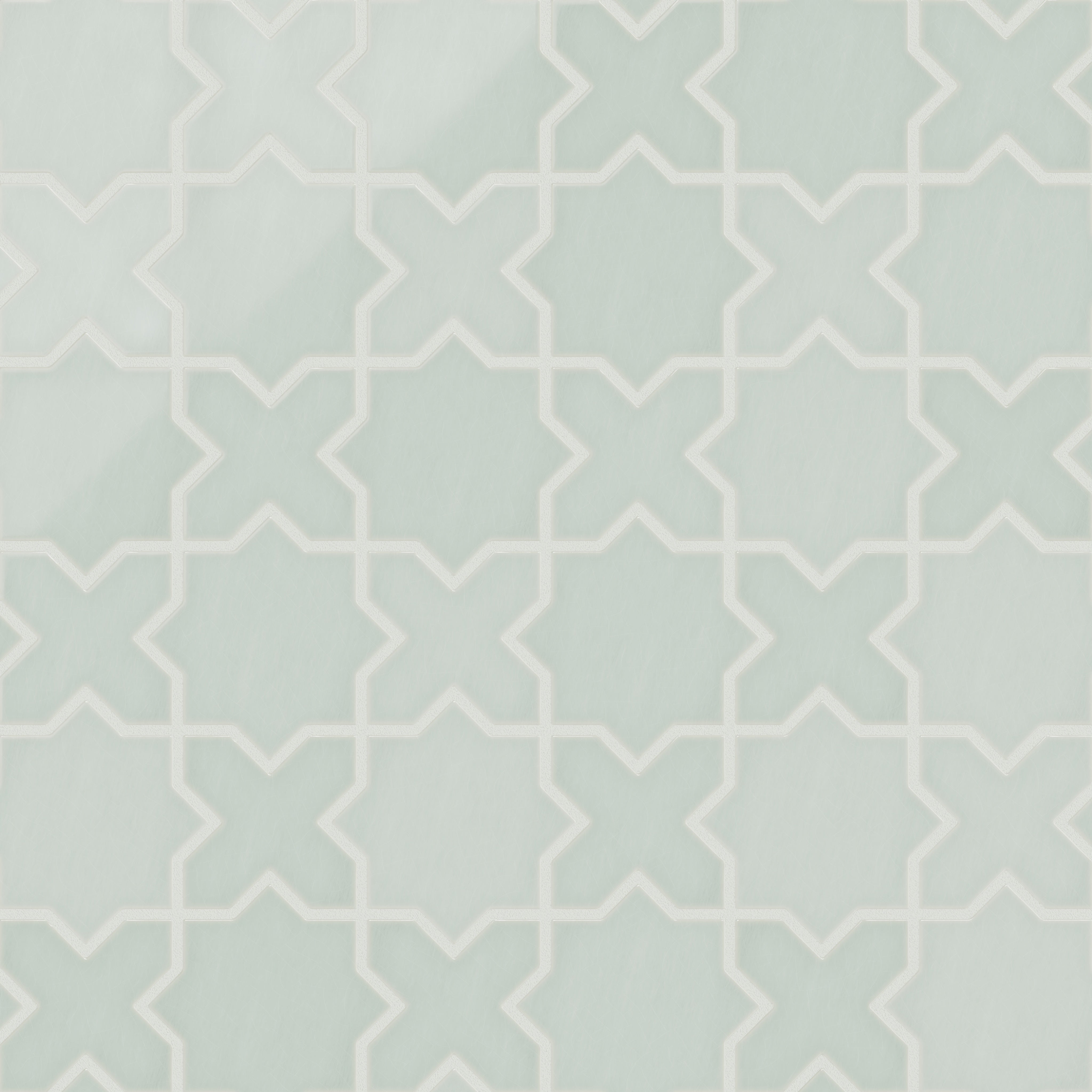 Mini Star & Cross Original Ceramic Tile in Salton Sea Gloss
