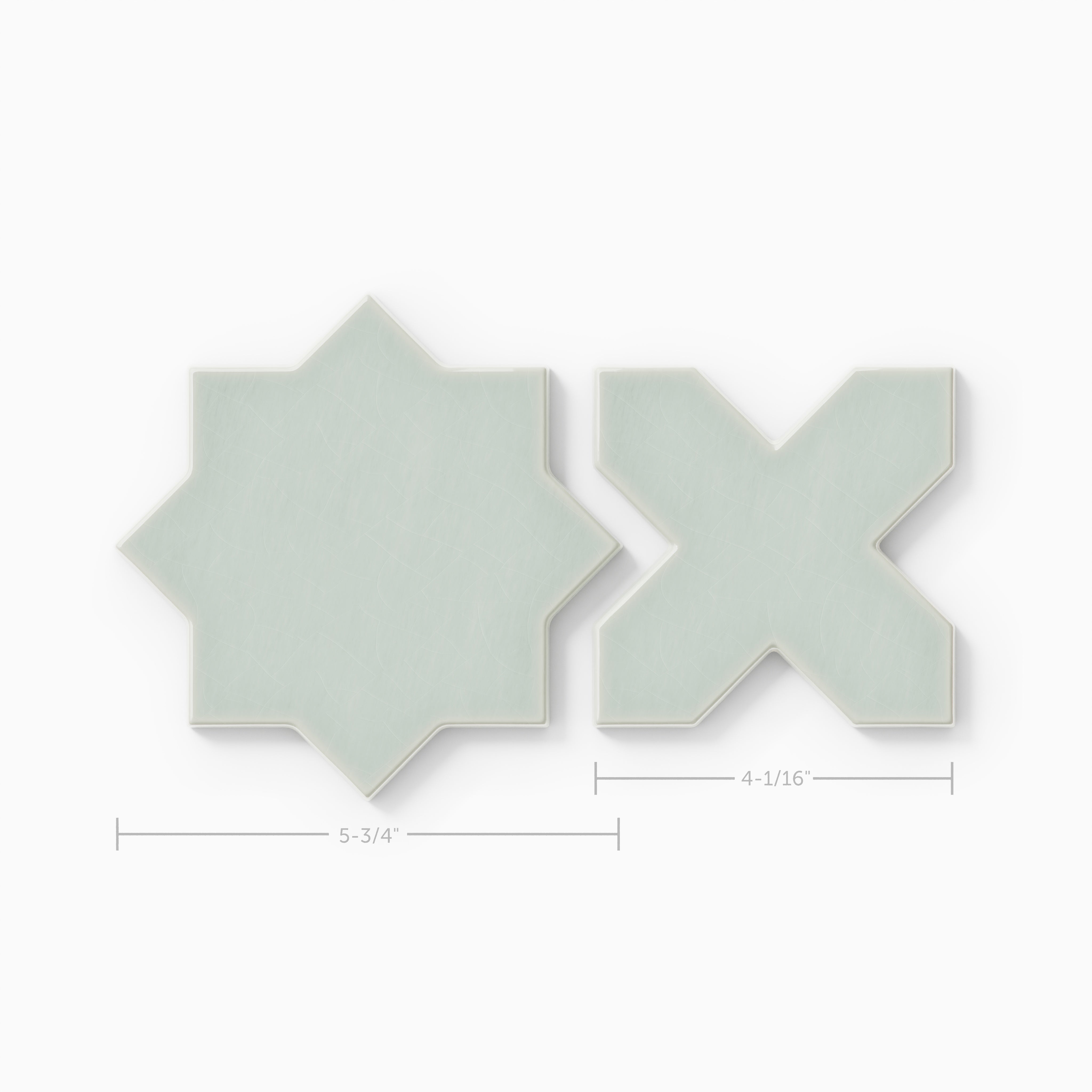 Mini Star & Cross Original Ceramic Tile in Salton Sea Gloss