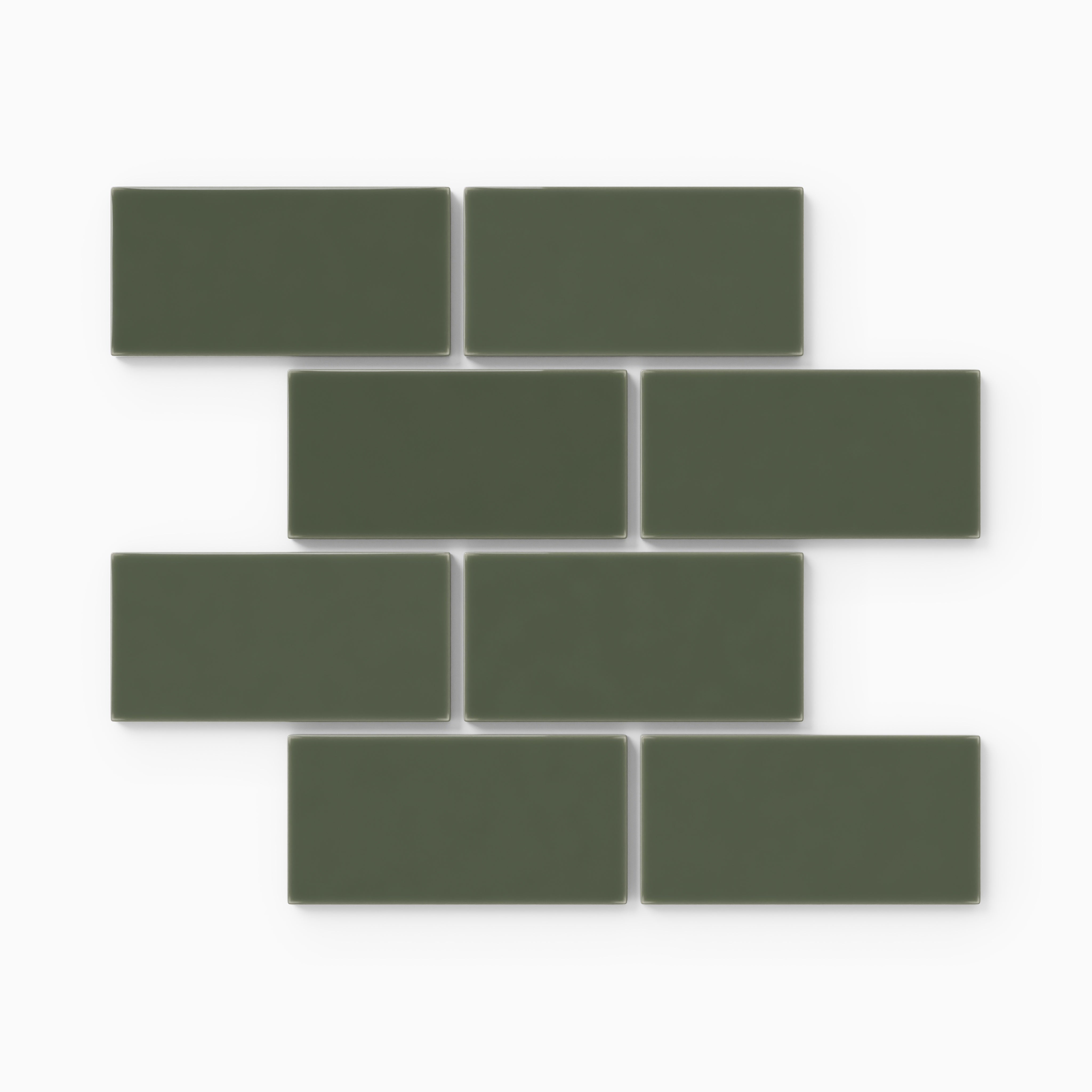 2x4 Half Offset Sheeted Natural Press Ceramic Mosaic Tile in San Juan Gloss