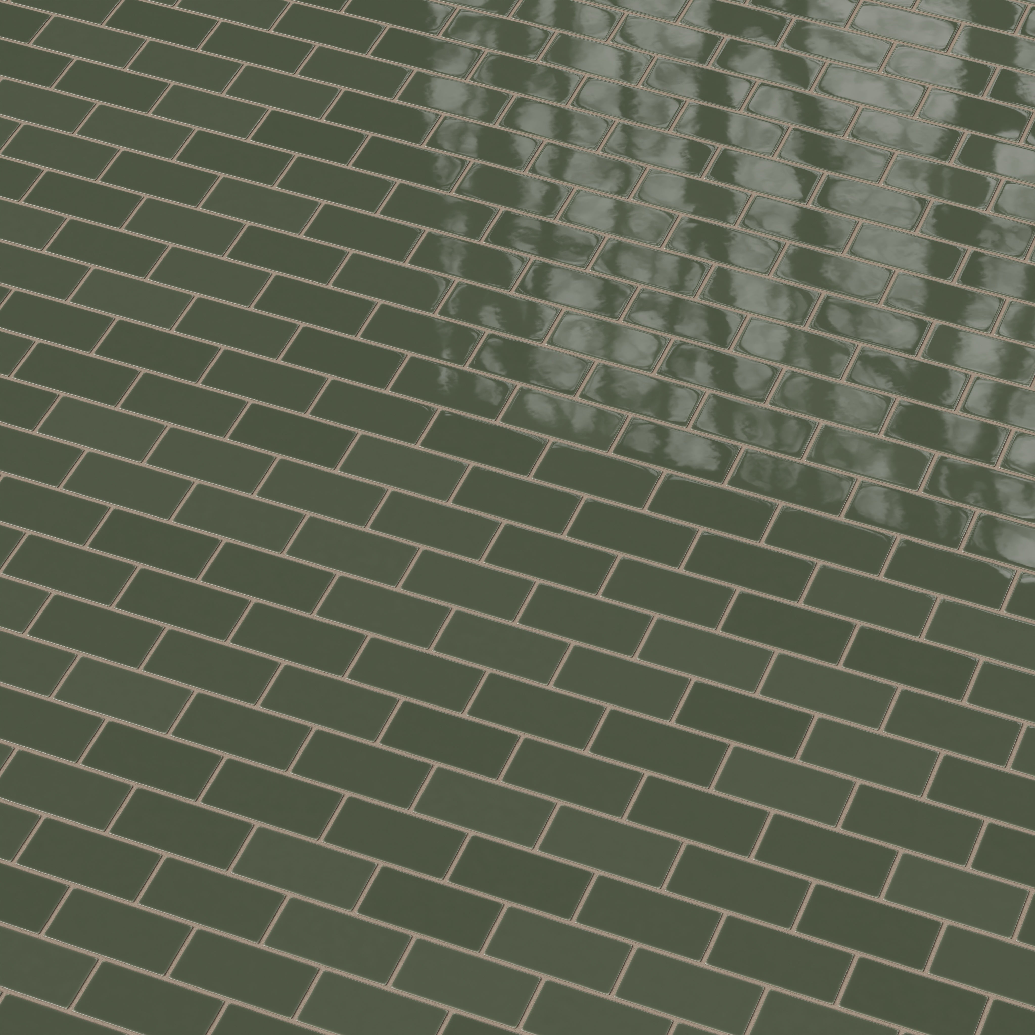 2x4 Half Offset Sheeted Natural Press Ceramic Mosaic Tile in San Juan Gloss