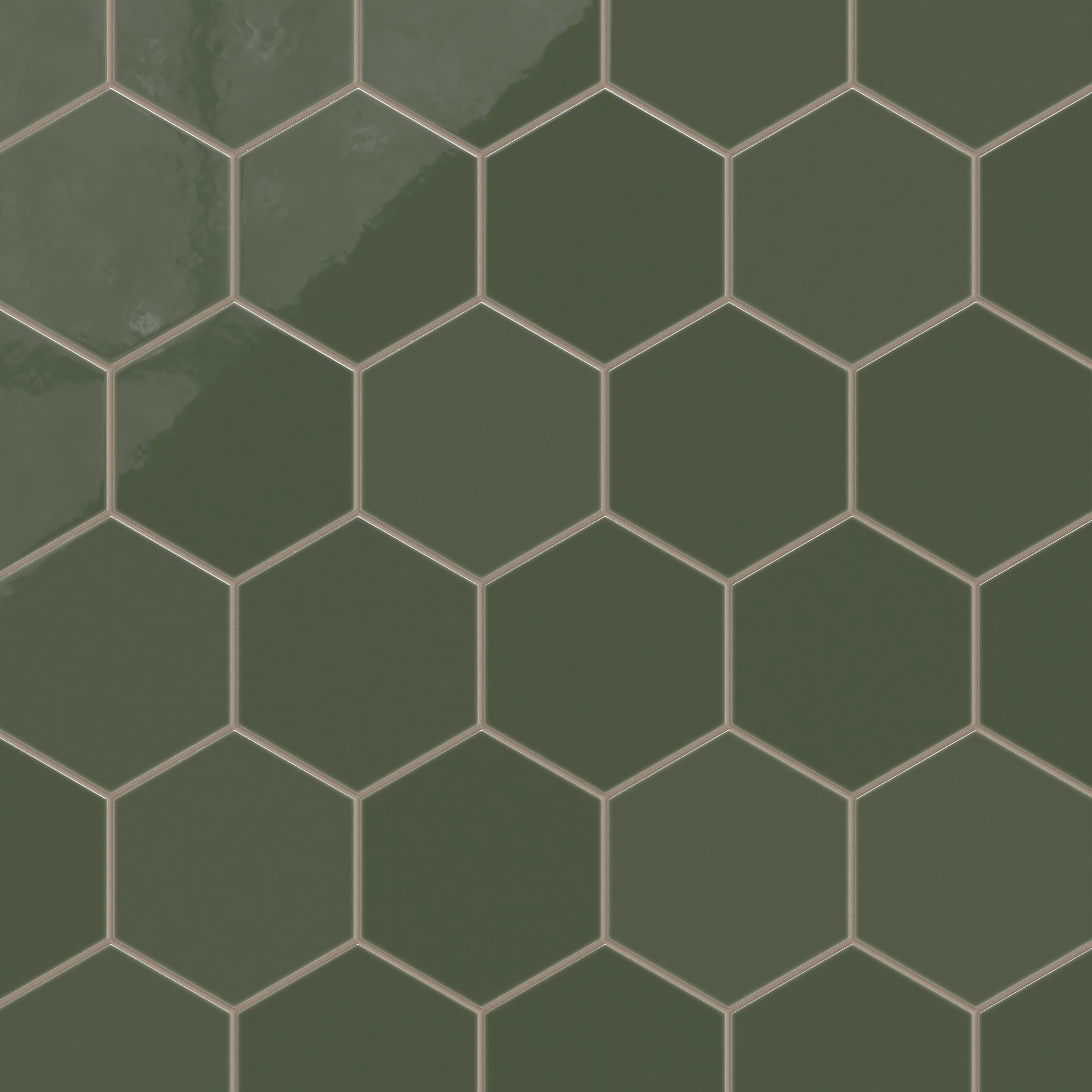 8" Hexagon Natural Press Ceramic Tile in San Juan Gloss