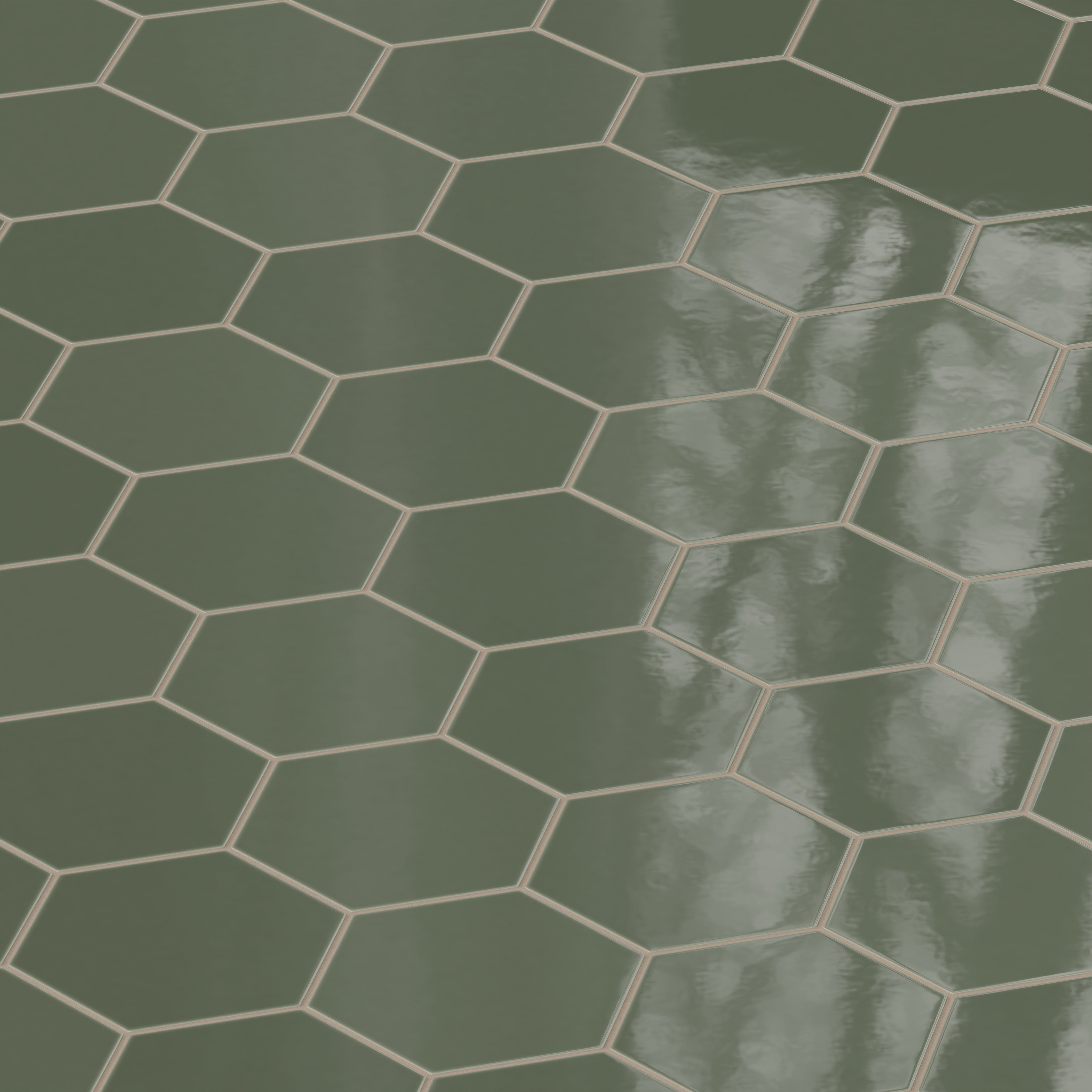 8" Hexagon Natural Press Ceramic Tile in San Juan Gloss