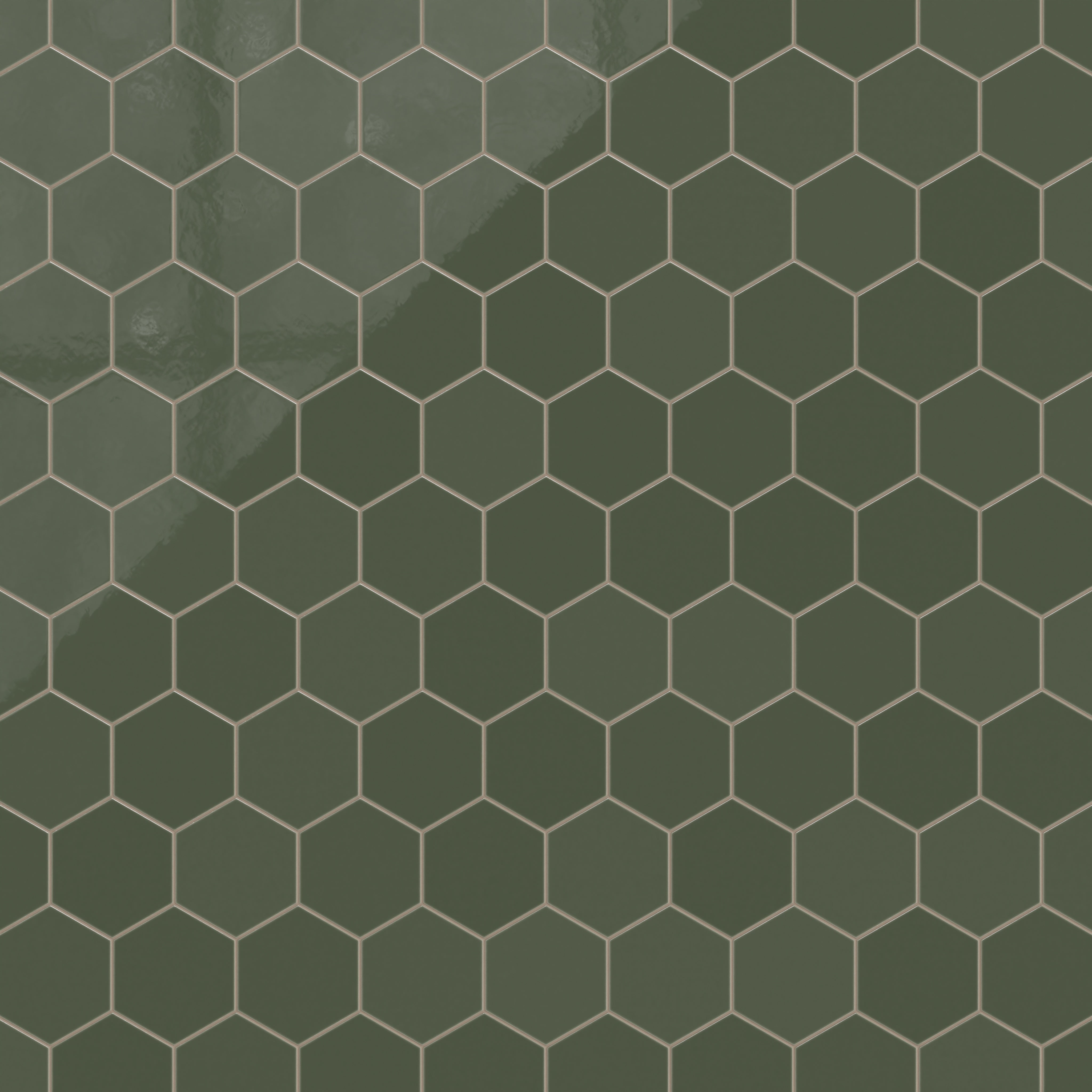 8" Hexagon Natural Press Ceramic Tile in San Juan Gloss