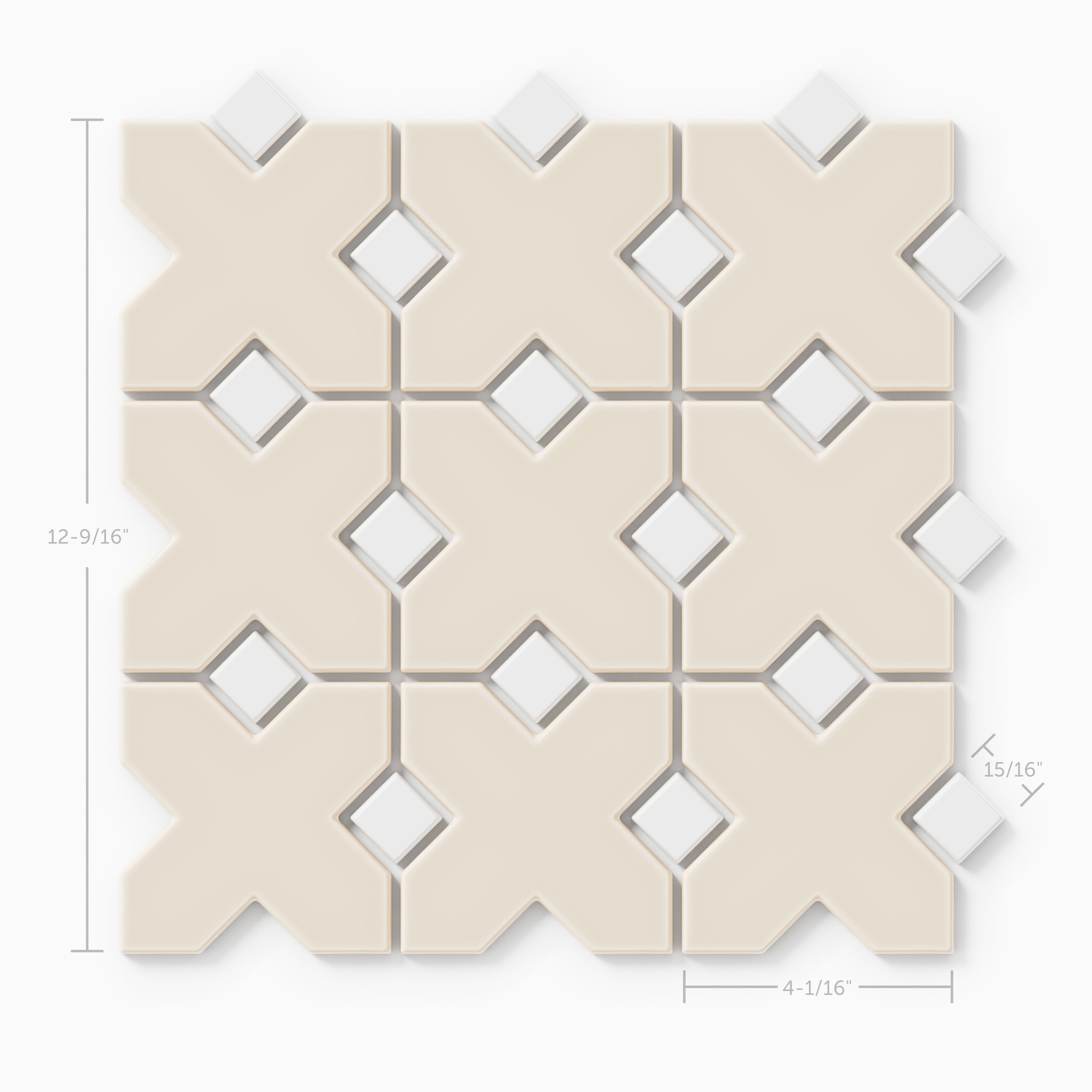 Hacienda Sheeted Original Ceramic Tile in Sand Dune Matte & Calcite Matte