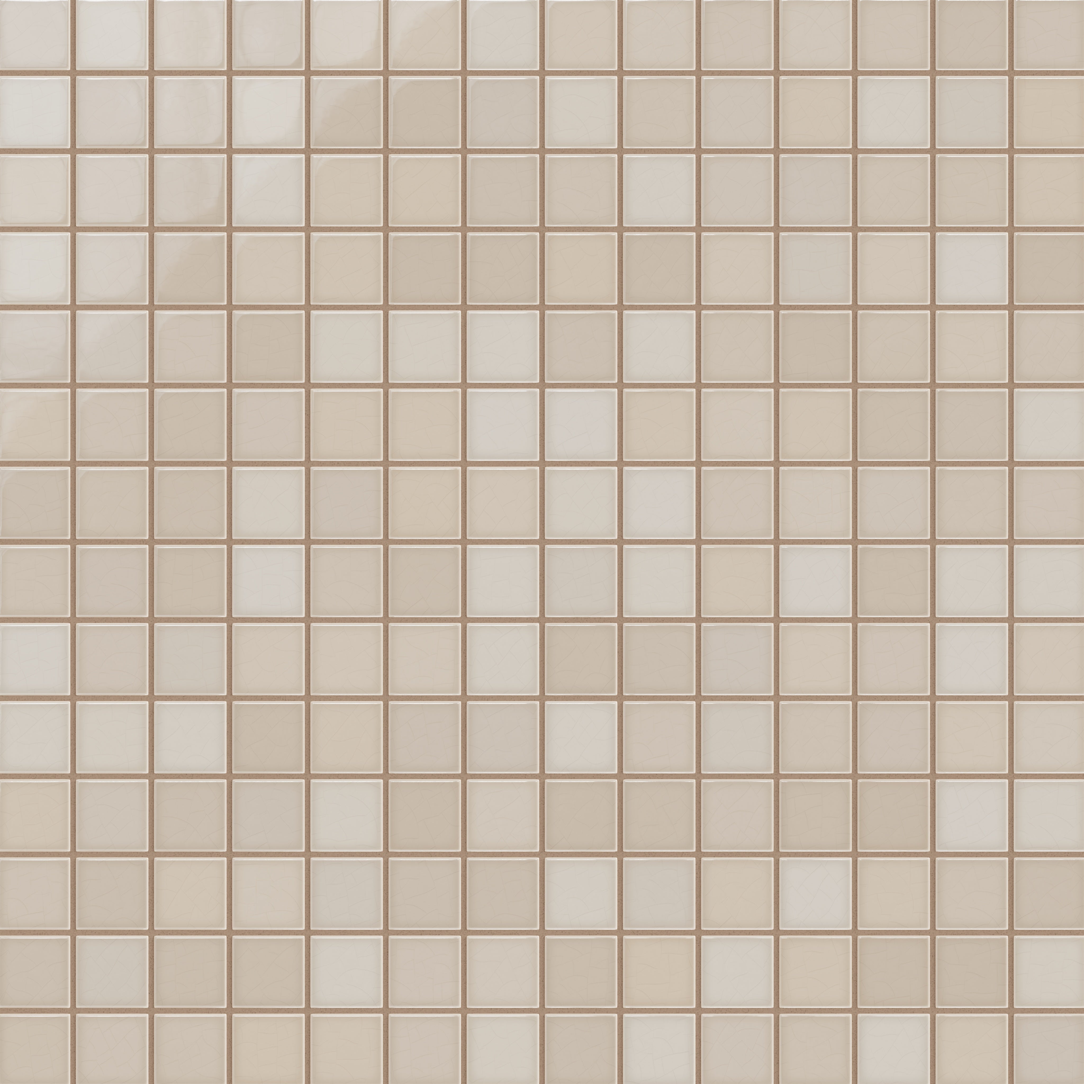 2x2 Straight Set Sheeted Original Ceramic Mosaic Tile in Sand Dune Gloss