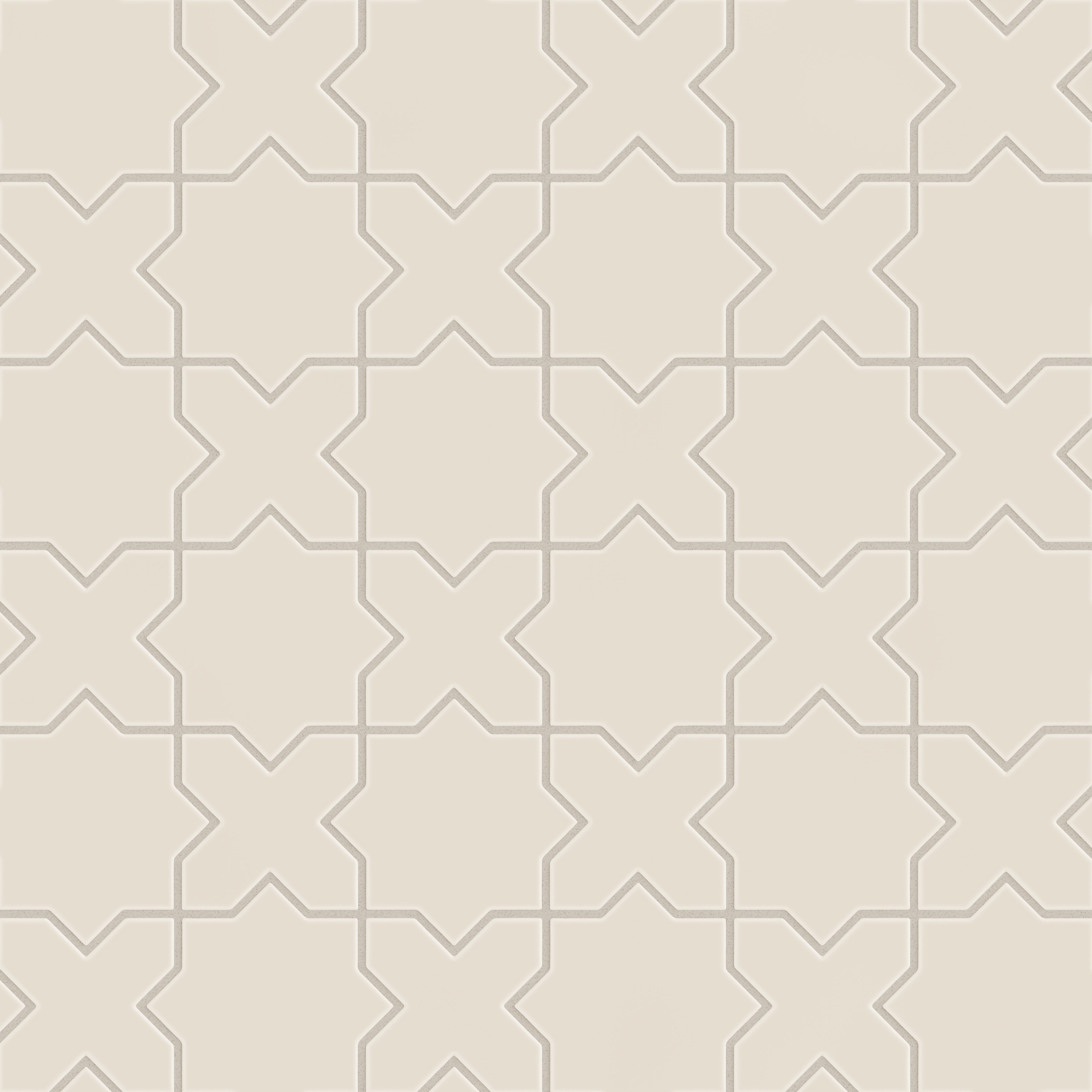 Mini Star & Cross Original Ceramic Tile in Sand Dune Matte