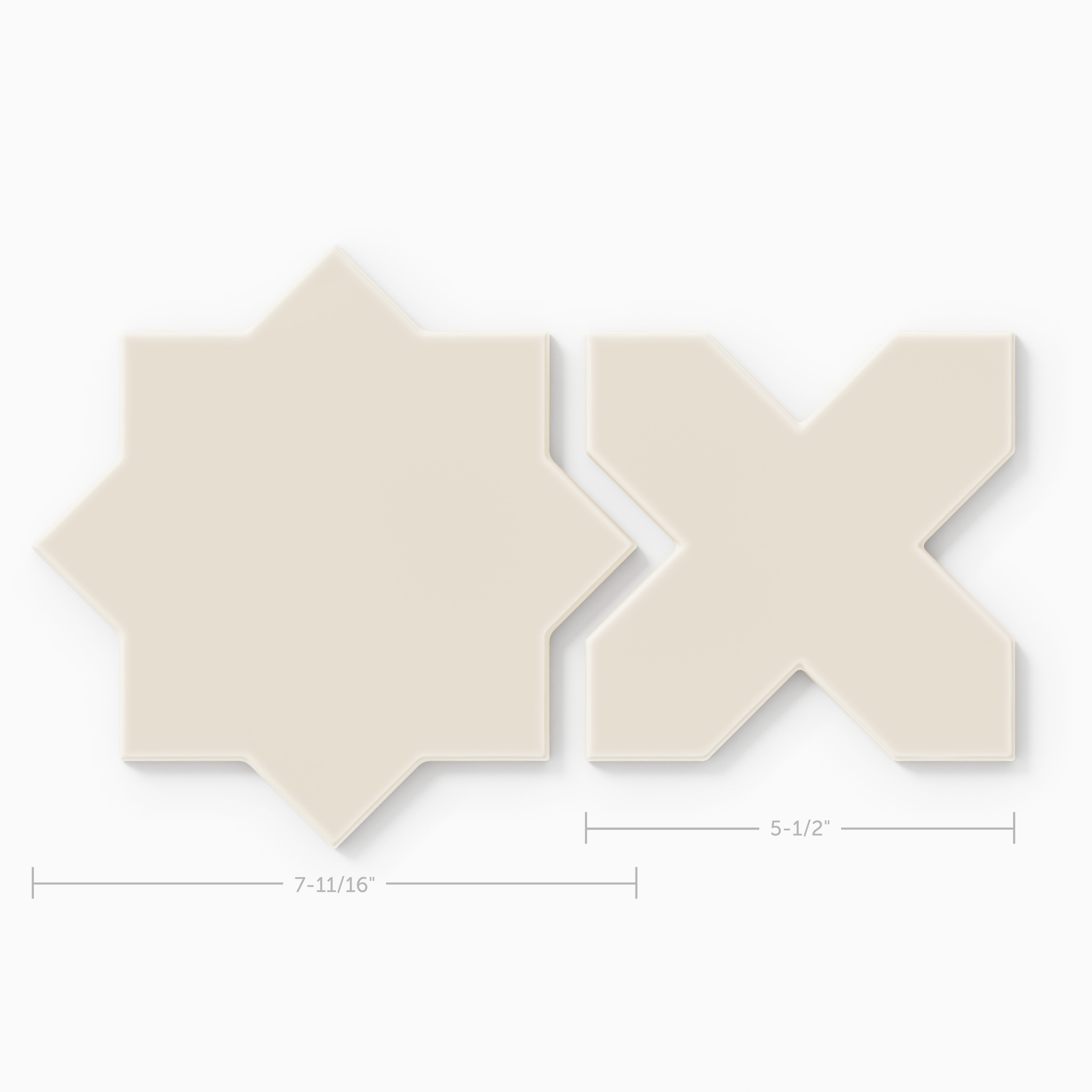 Star & Cross Original Ceramic Tile in Sand Dune Matte