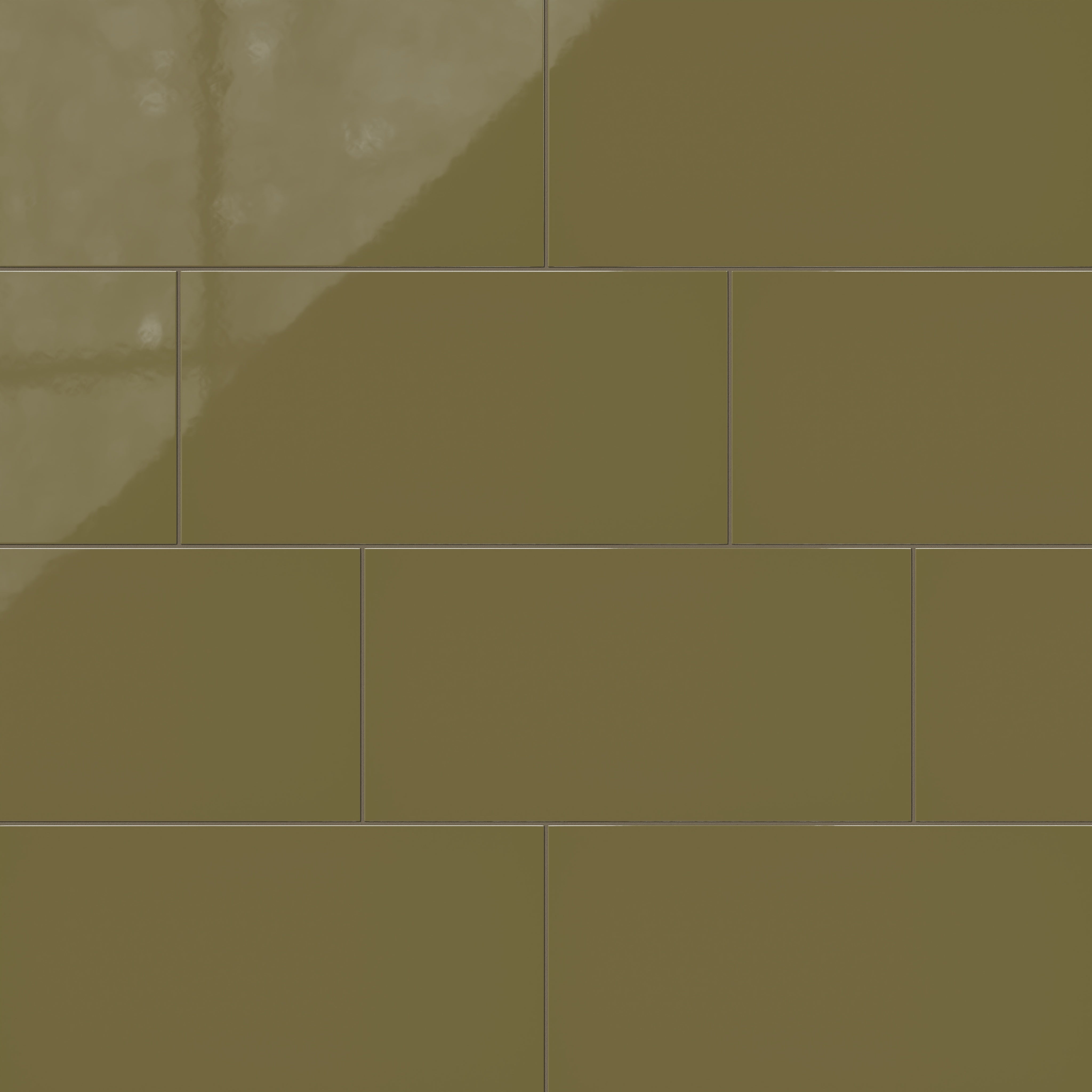 12x24 Natural Press Ceramic Tile in Sap Green Gloss