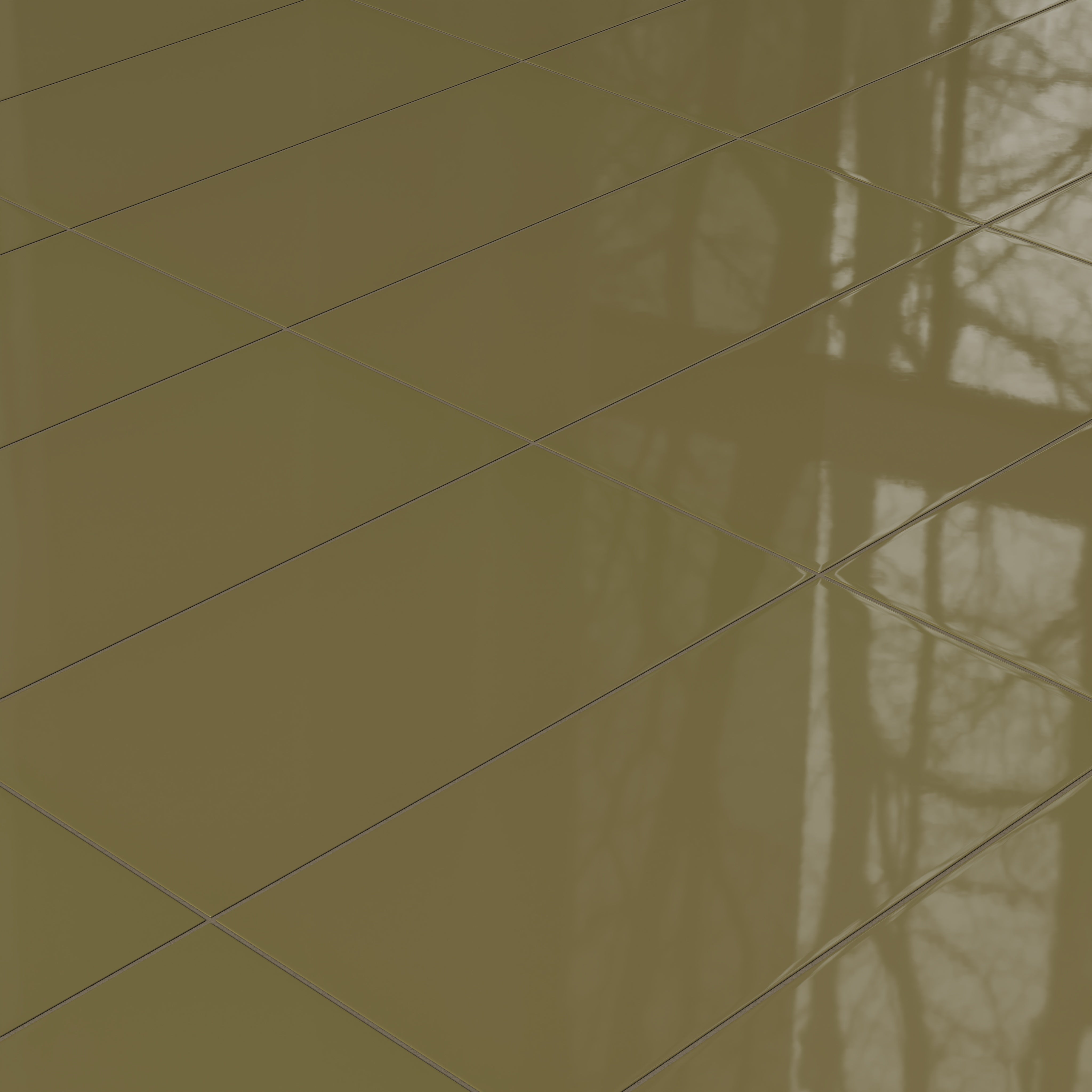 12x24 Natural Press Ceramic Tile in Sap Green Gloss