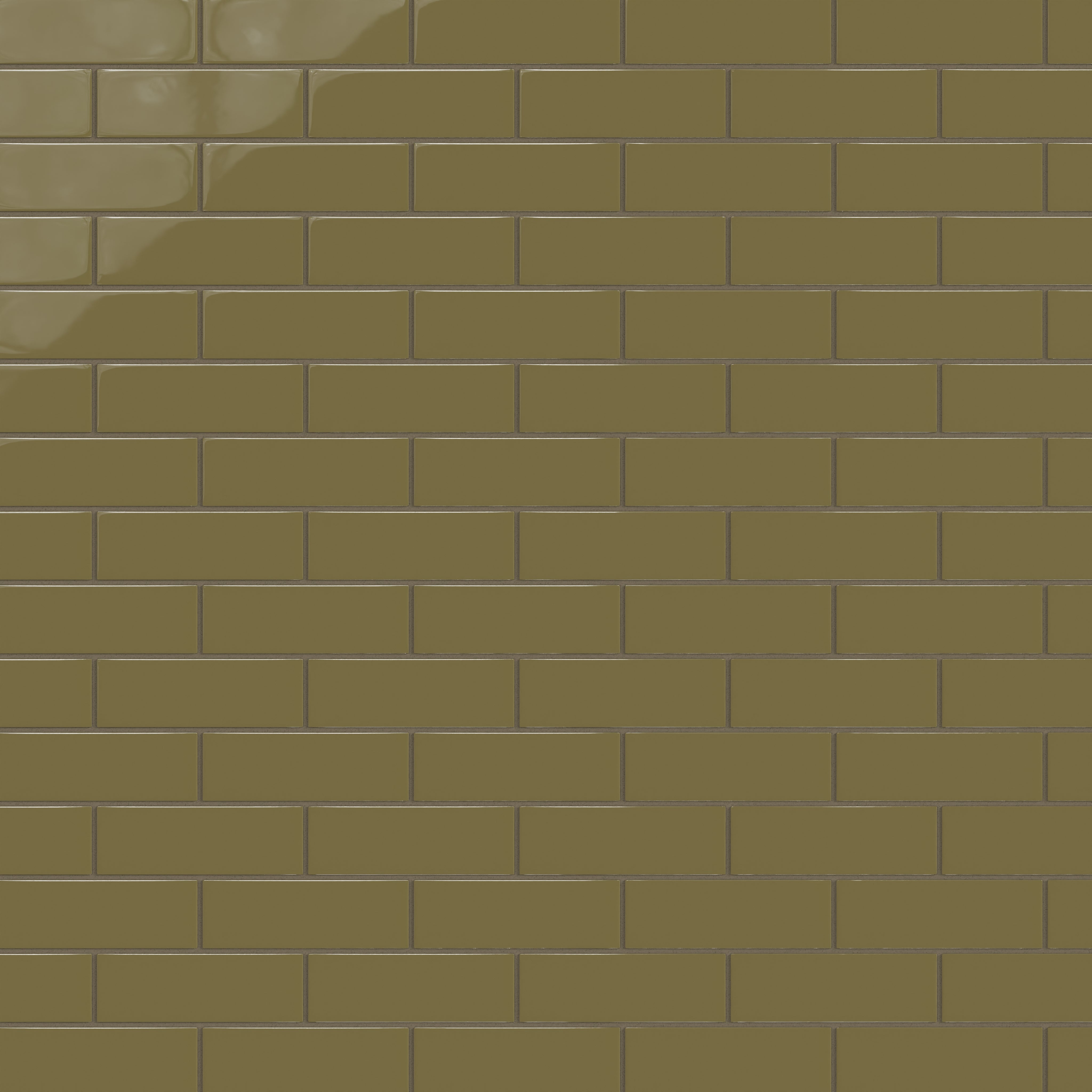 2x6 Natural Press Ceramic Tile in Sap Green Gloss