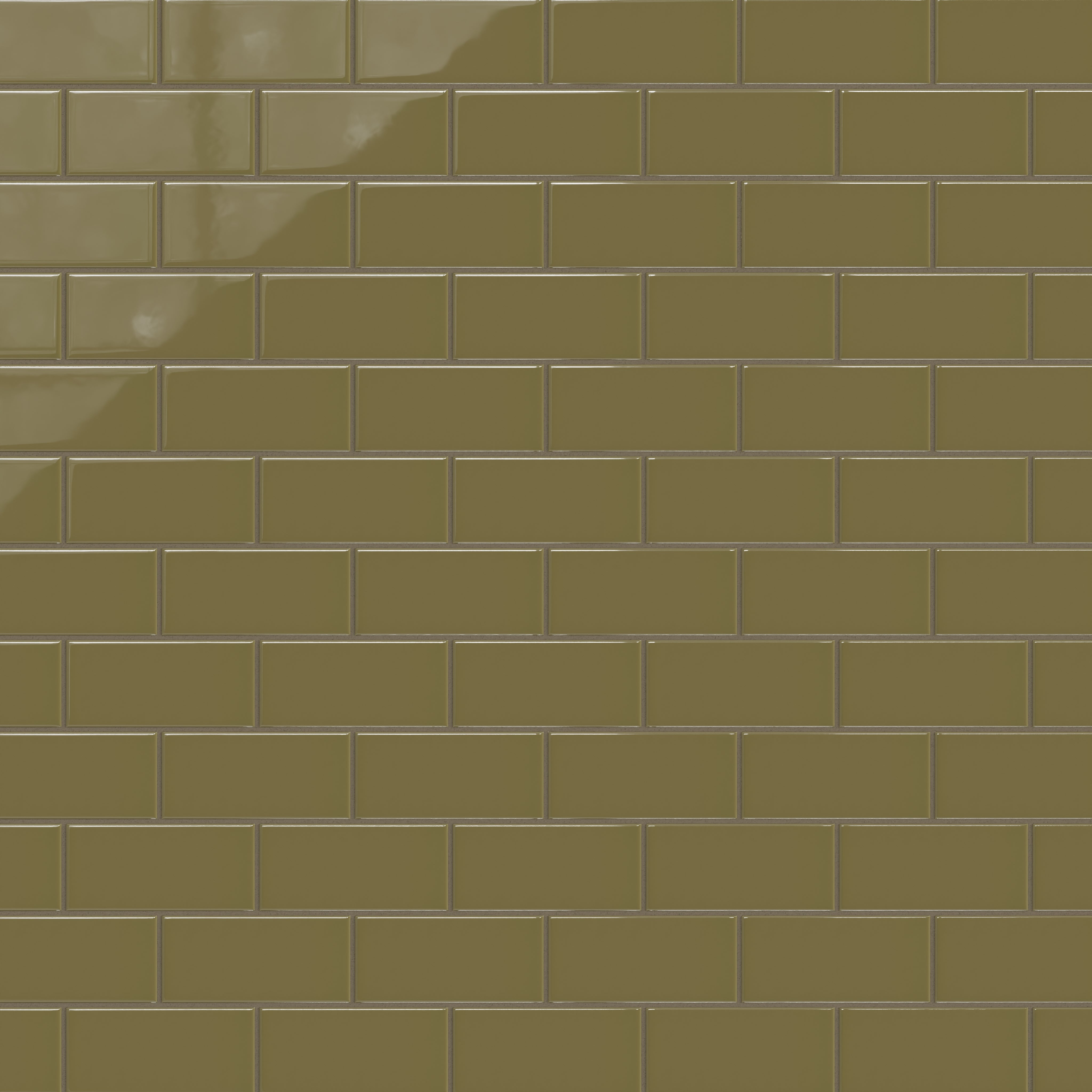 3x6 Natural Press Ceramic Tile in Sap Green Gloss
