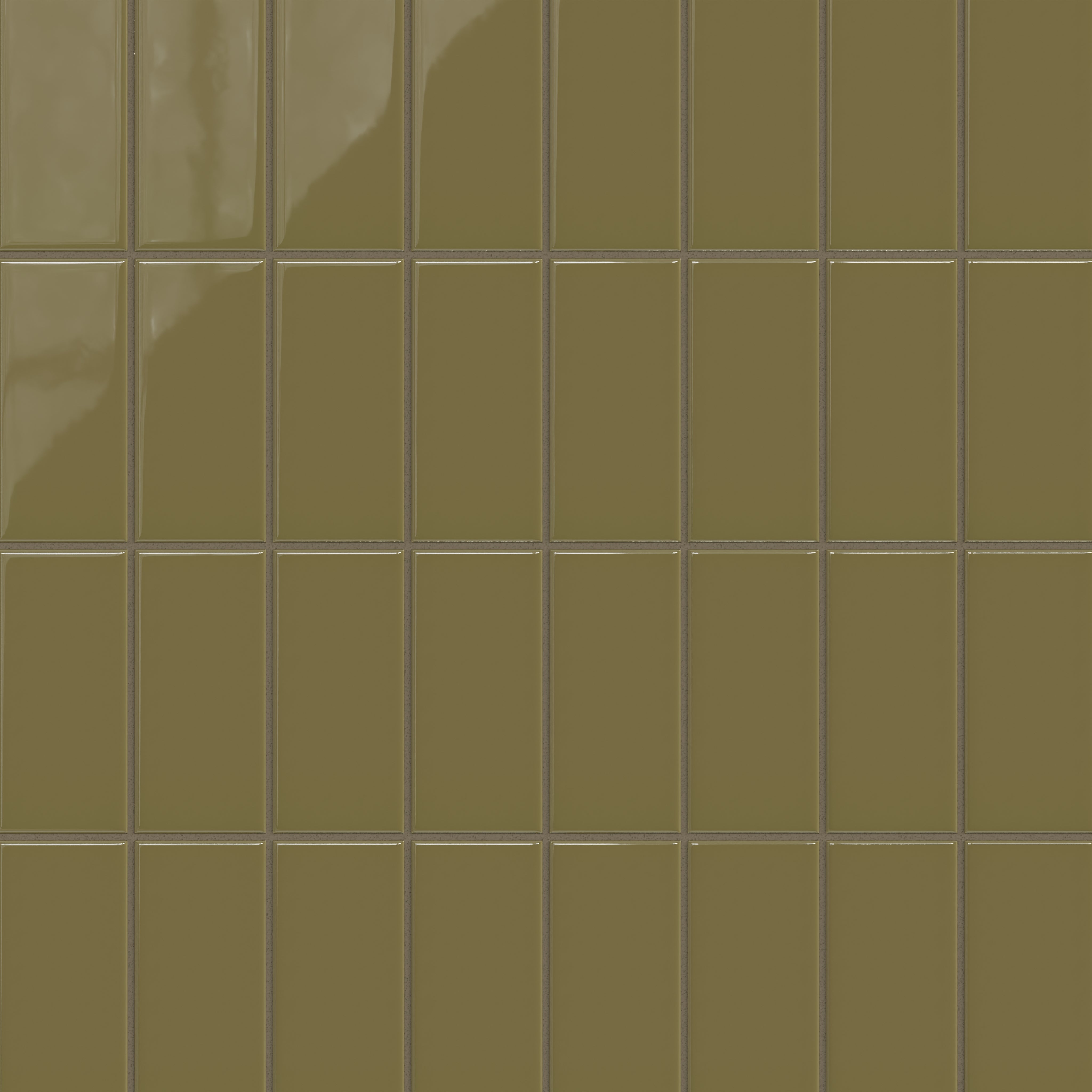 3x6 Natural Press Ceramic Tile in Sap Green Gloss