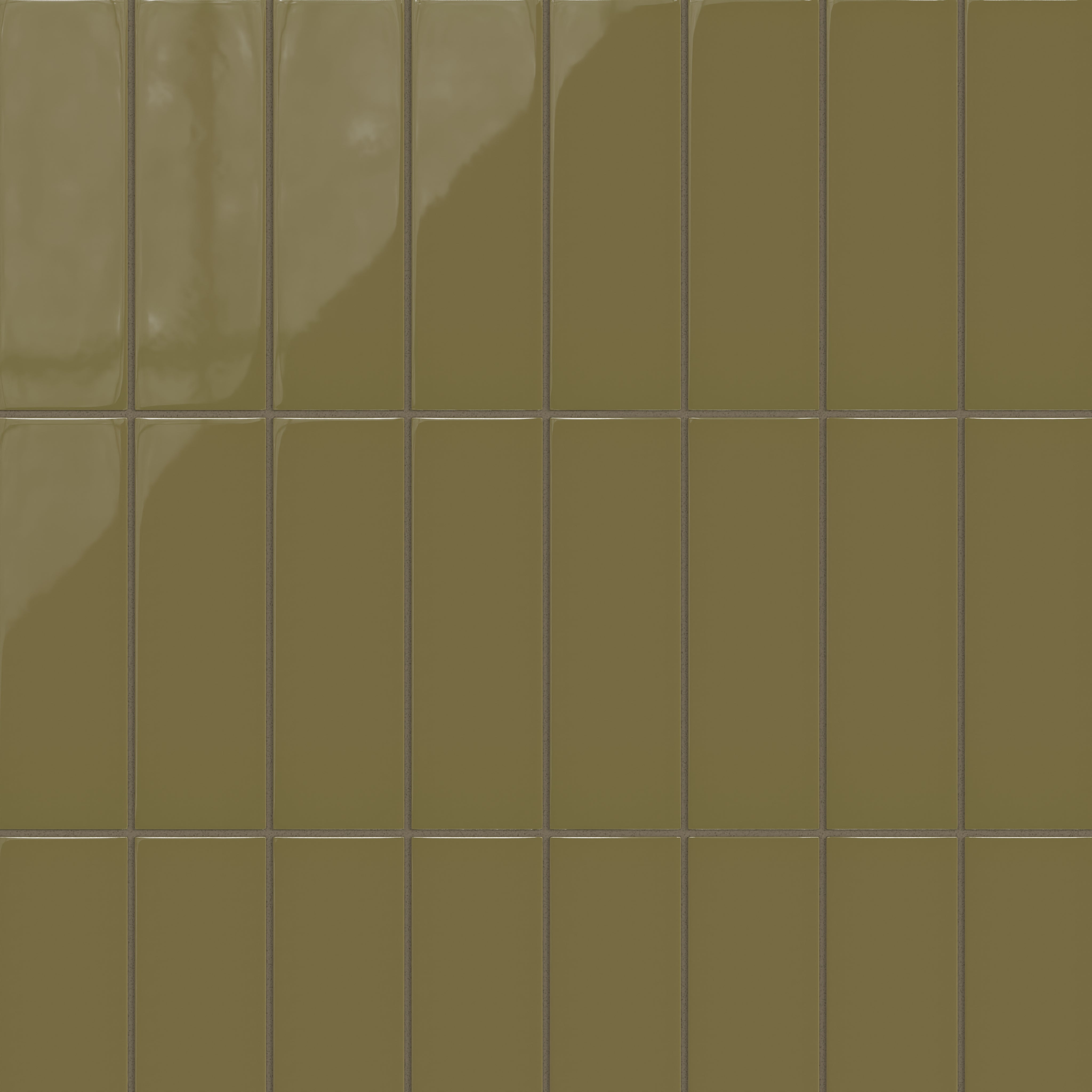 3x9 Natural Press Ceramic Tile in Sap Green Gloss