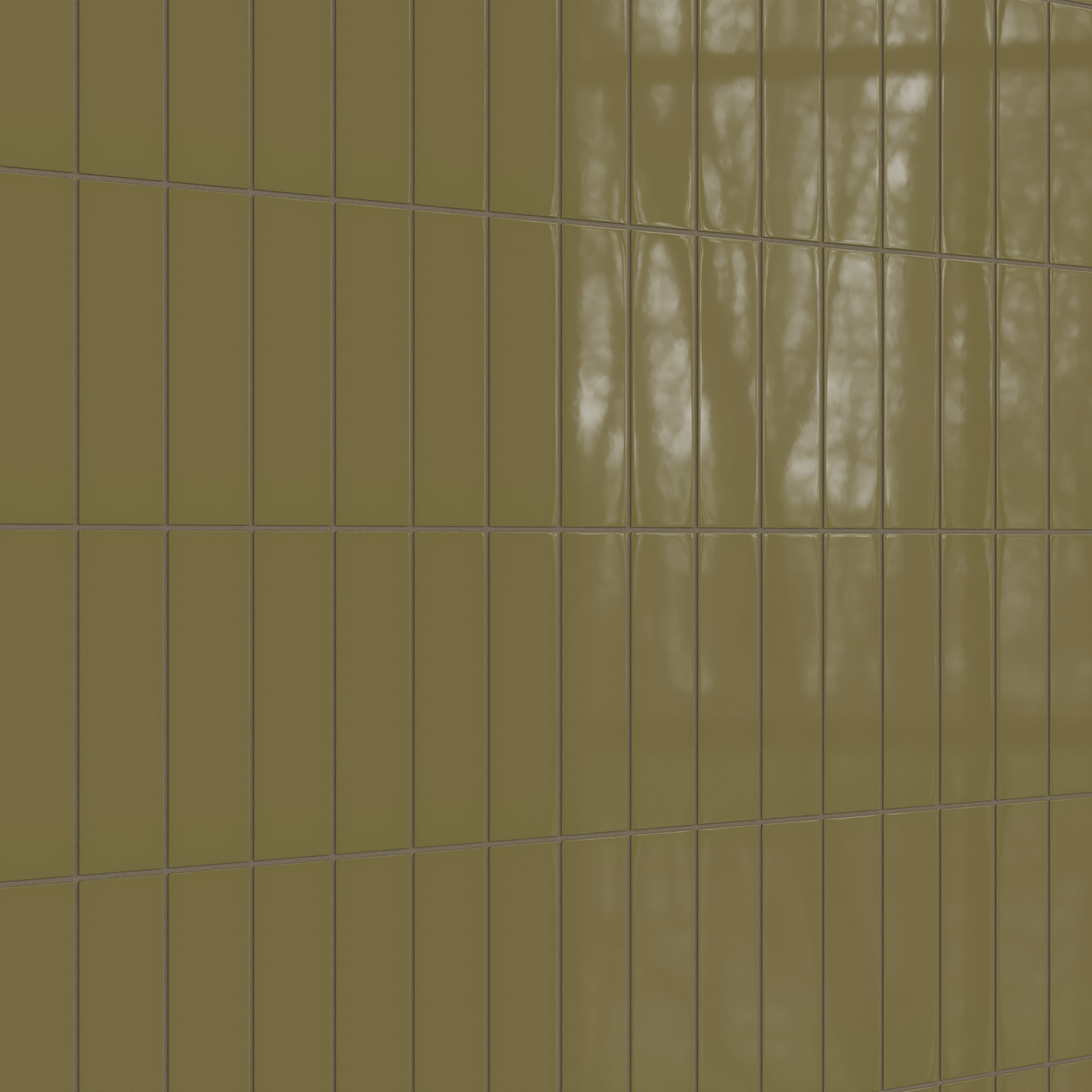 3x9 Natural Press Ceramic Tile in Sap Green Gloss