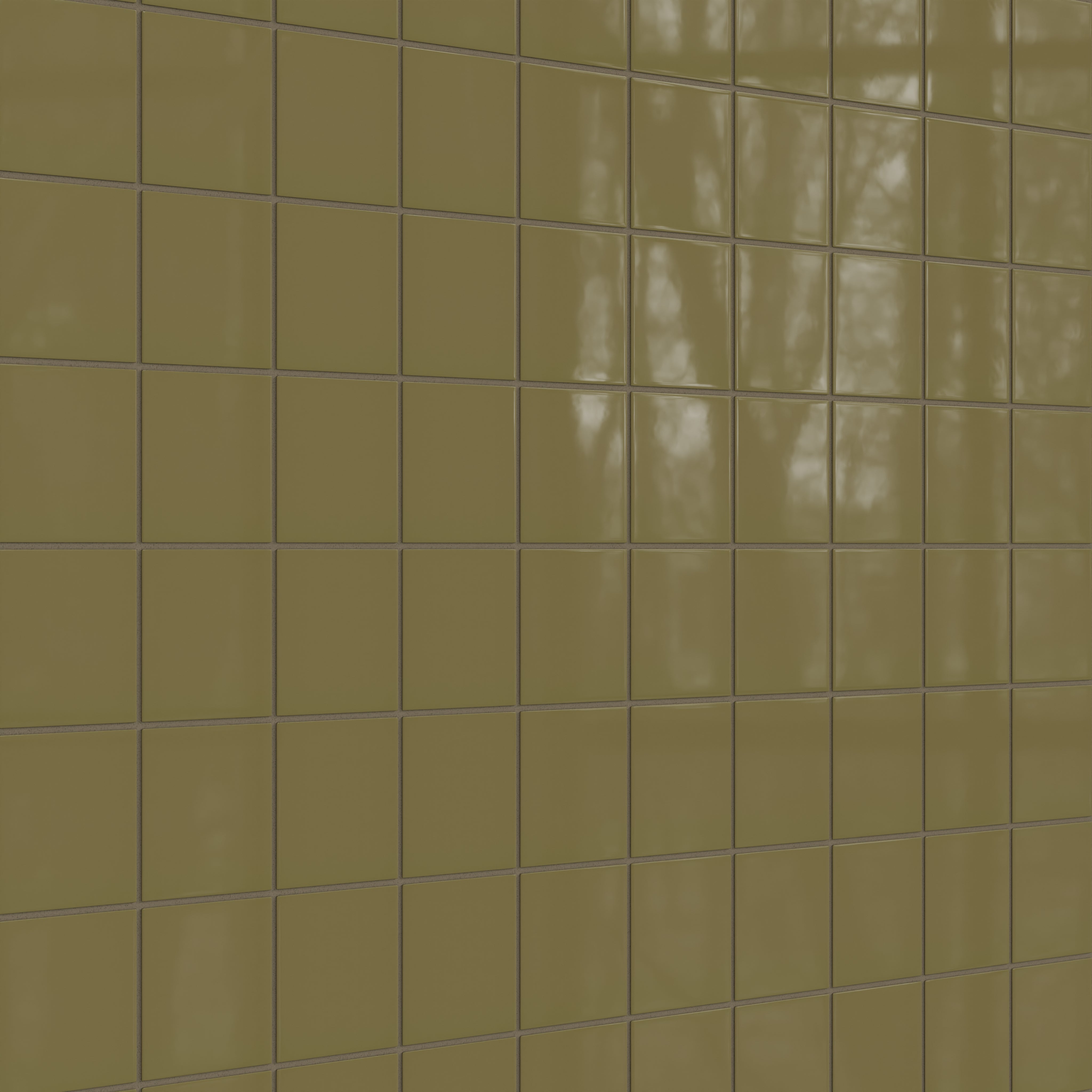 4x4 Natural Press Ceramic Tile in Sap Green Gloss