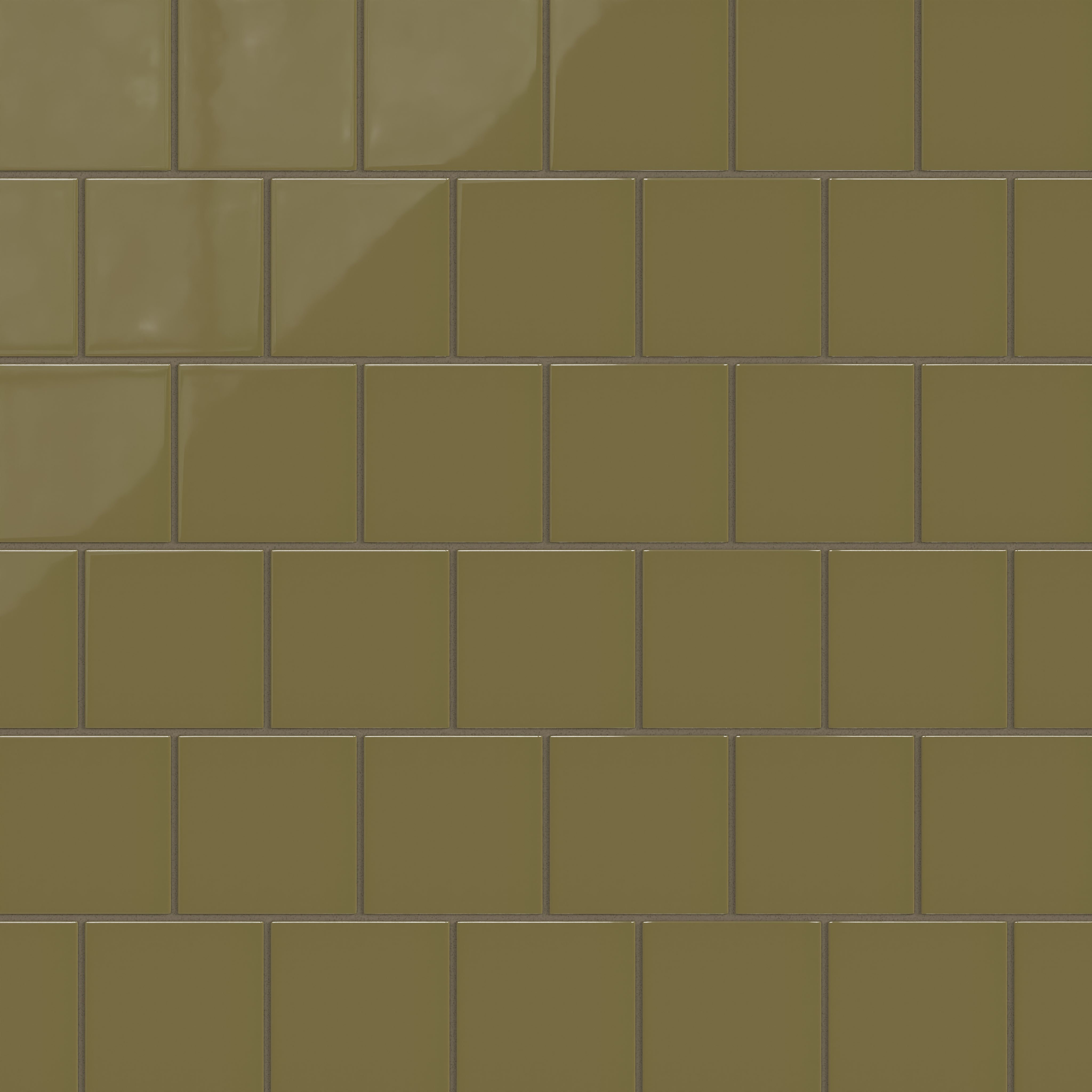 4x4 Natural Press Ceramic Tile in Sap Green Gloss