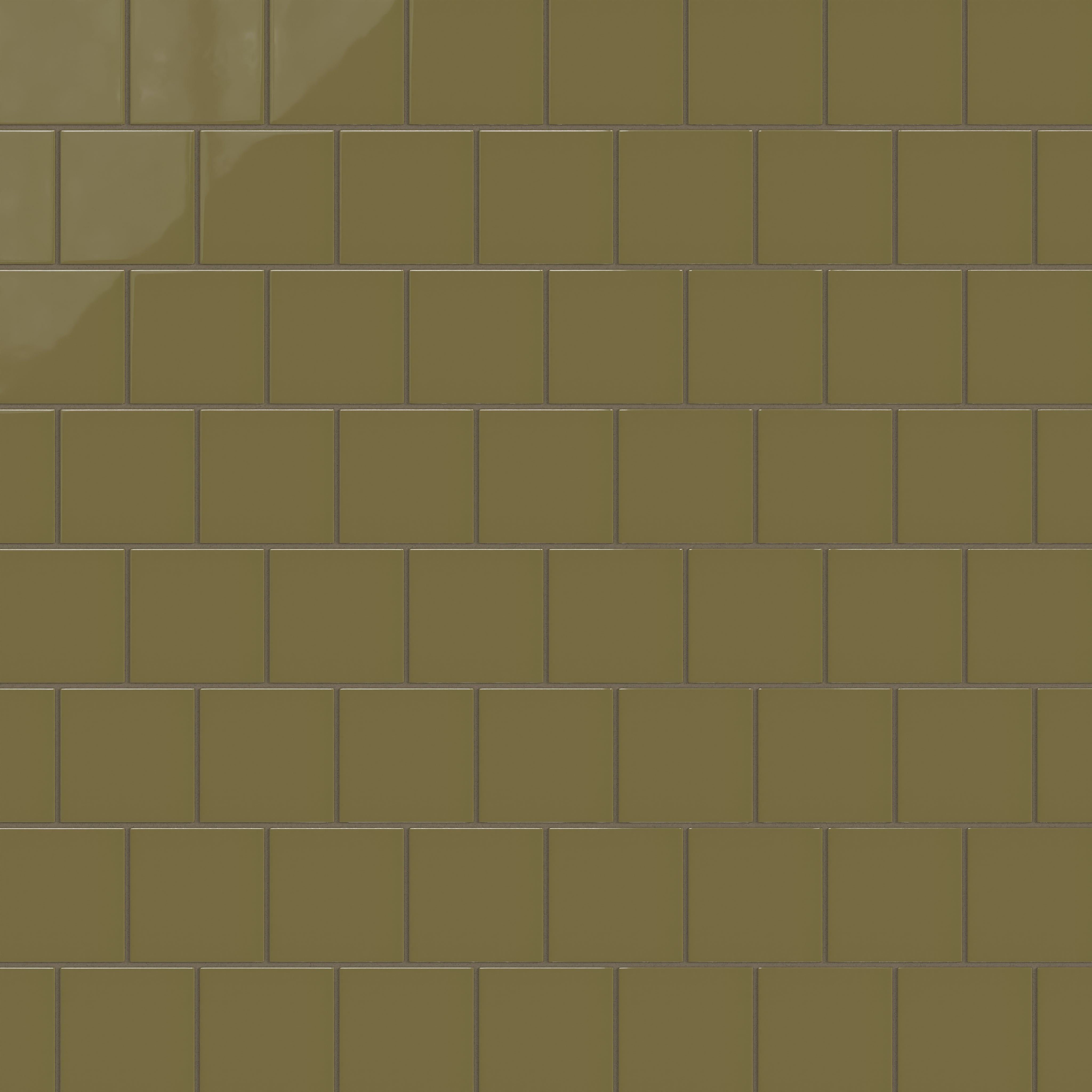 4x4 Natural Press Ceramic Tile in Sap Green Gloss
