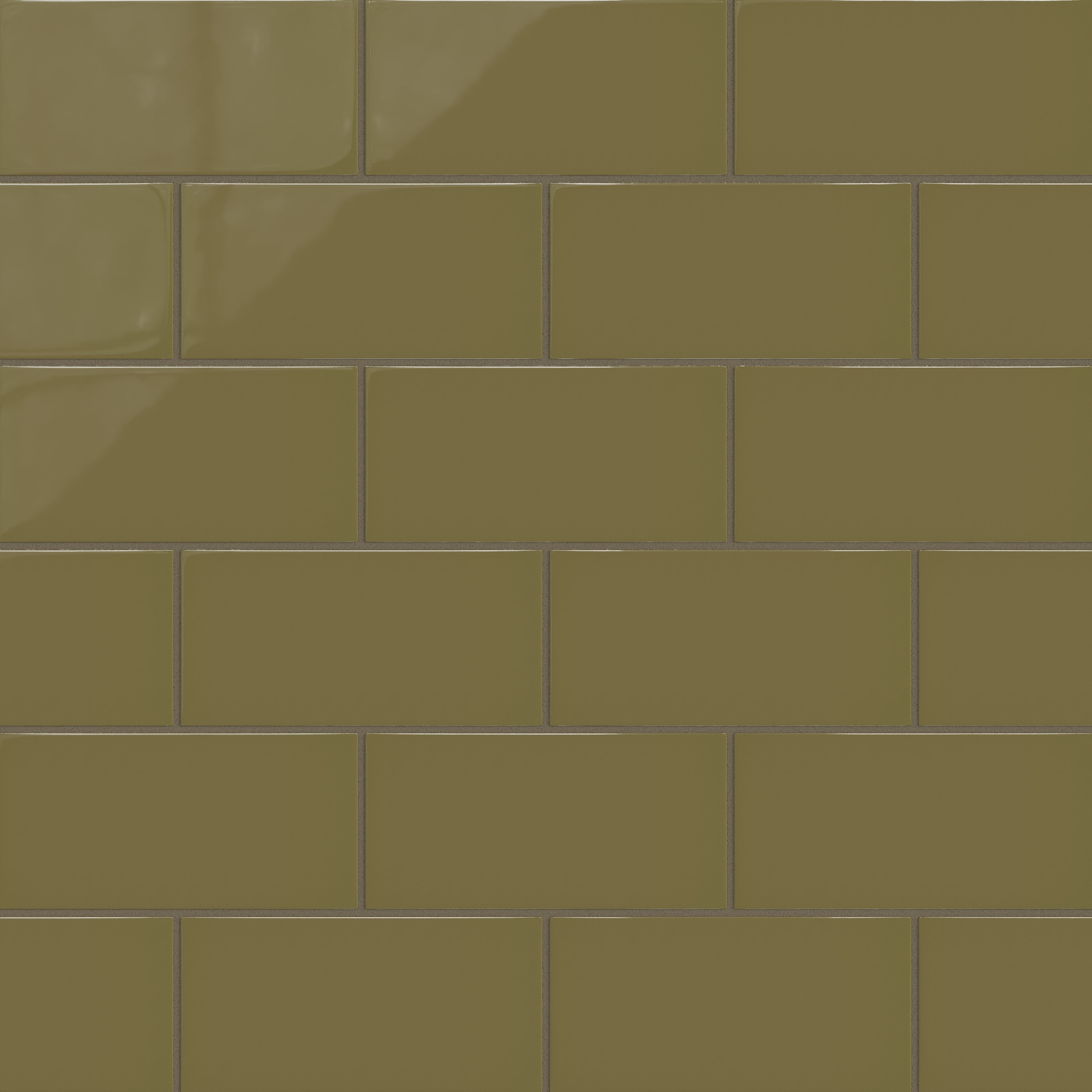 4x8 Natural Press Ceramic Tile in Sap Green Gloss