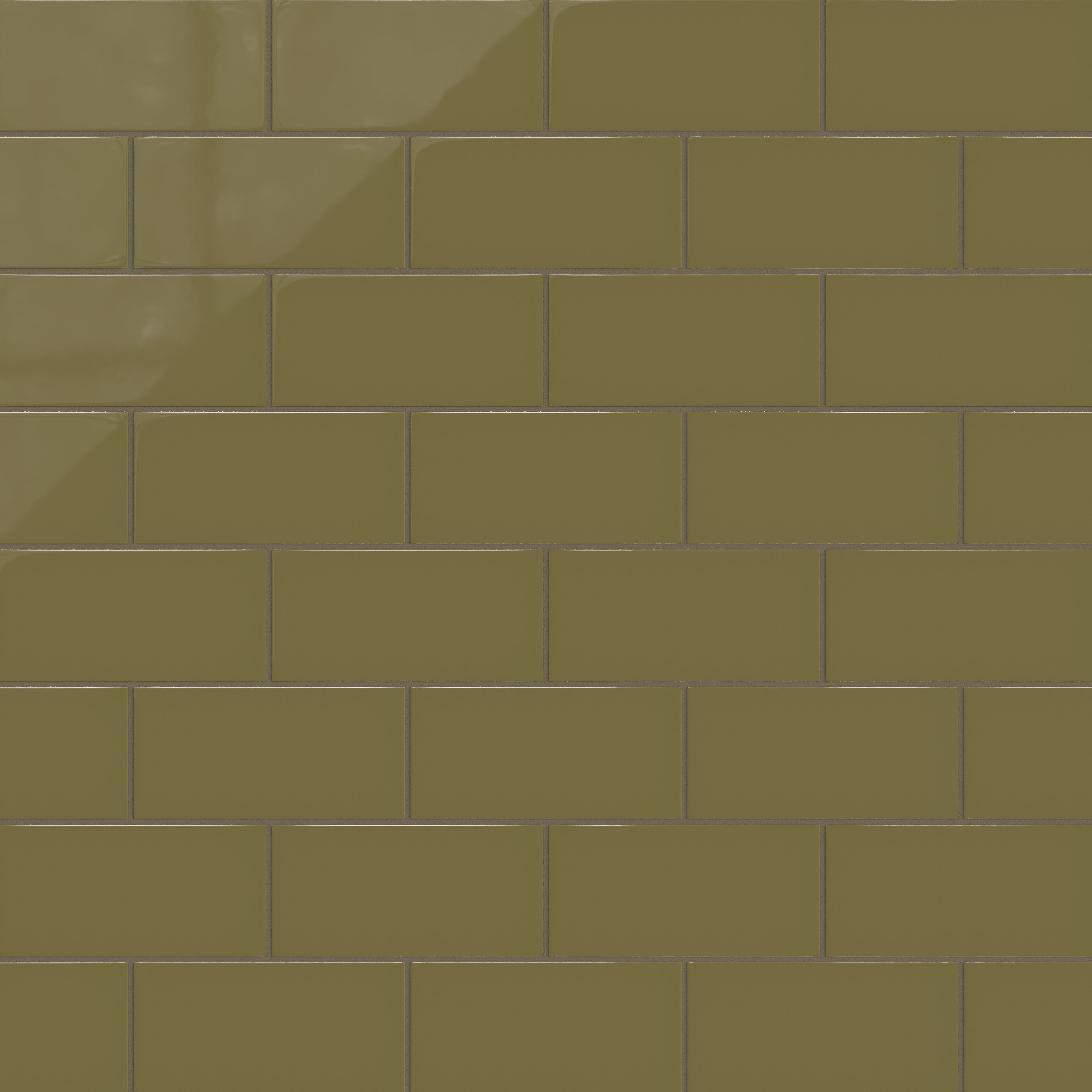 4x8 Natural Press Ceramic Tile in Sap Green Gloss