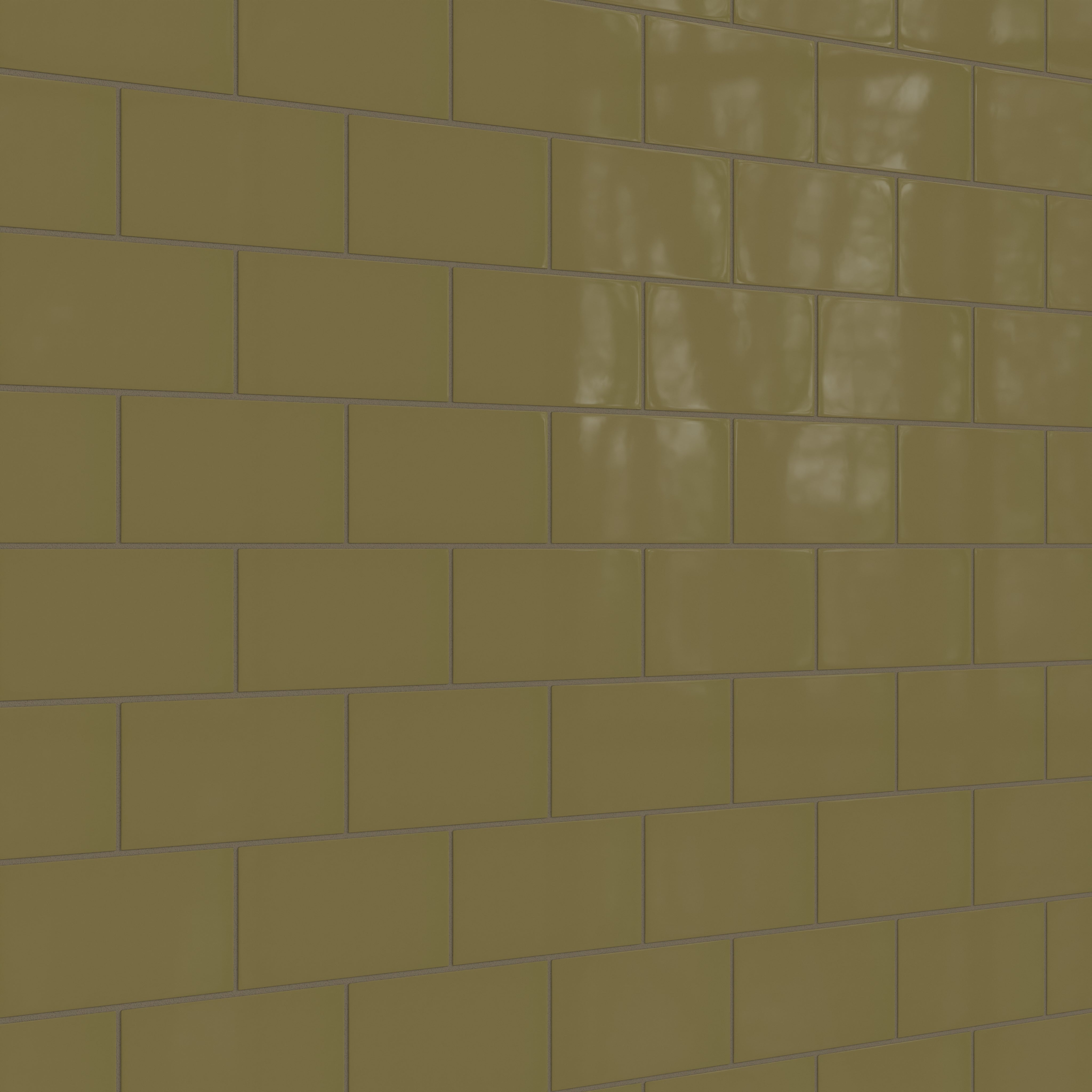4x8 Natural Press Ceramic Tile in Sap Green Gloss