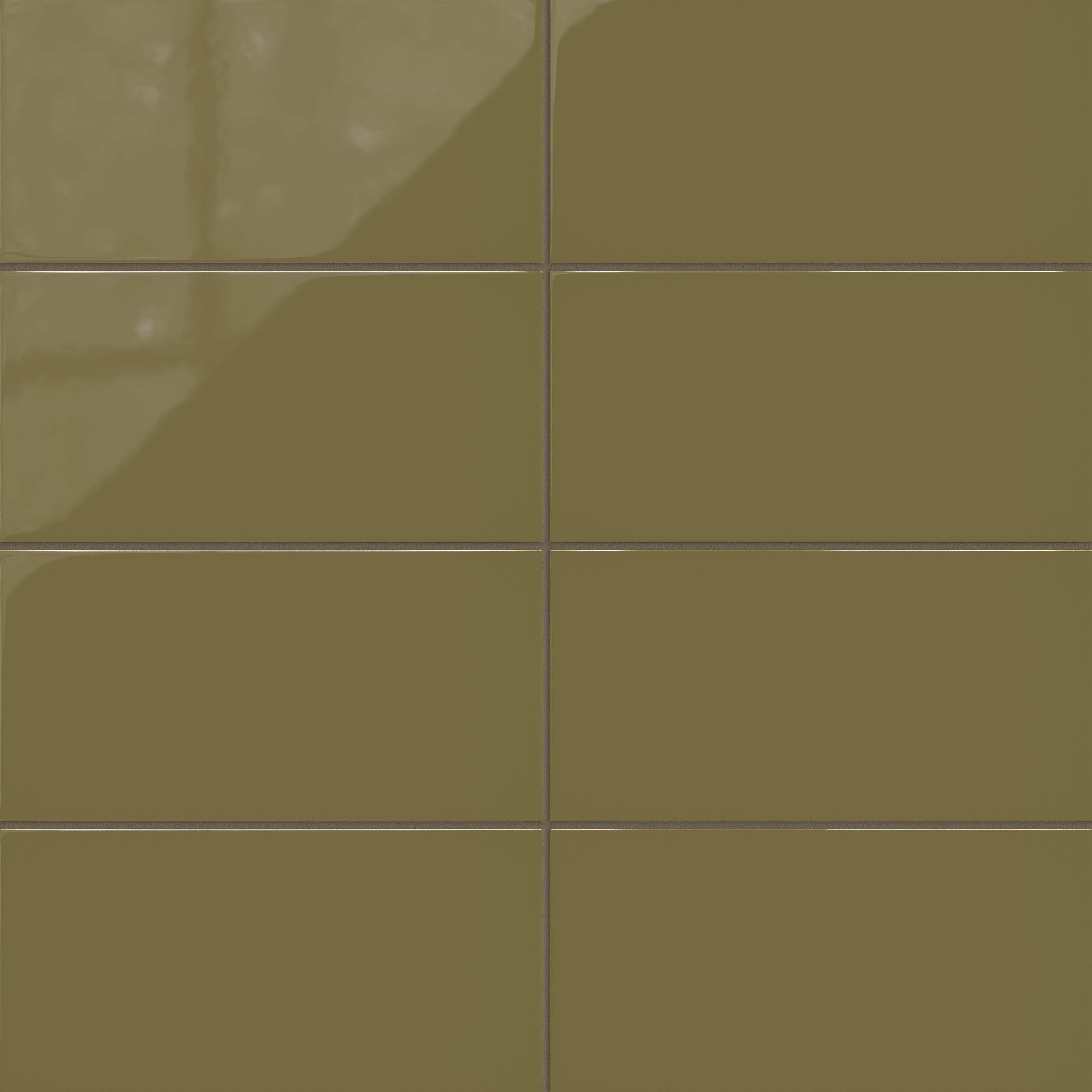 6x12 Natural Press Ceramic Tile in Sap Green Gloss