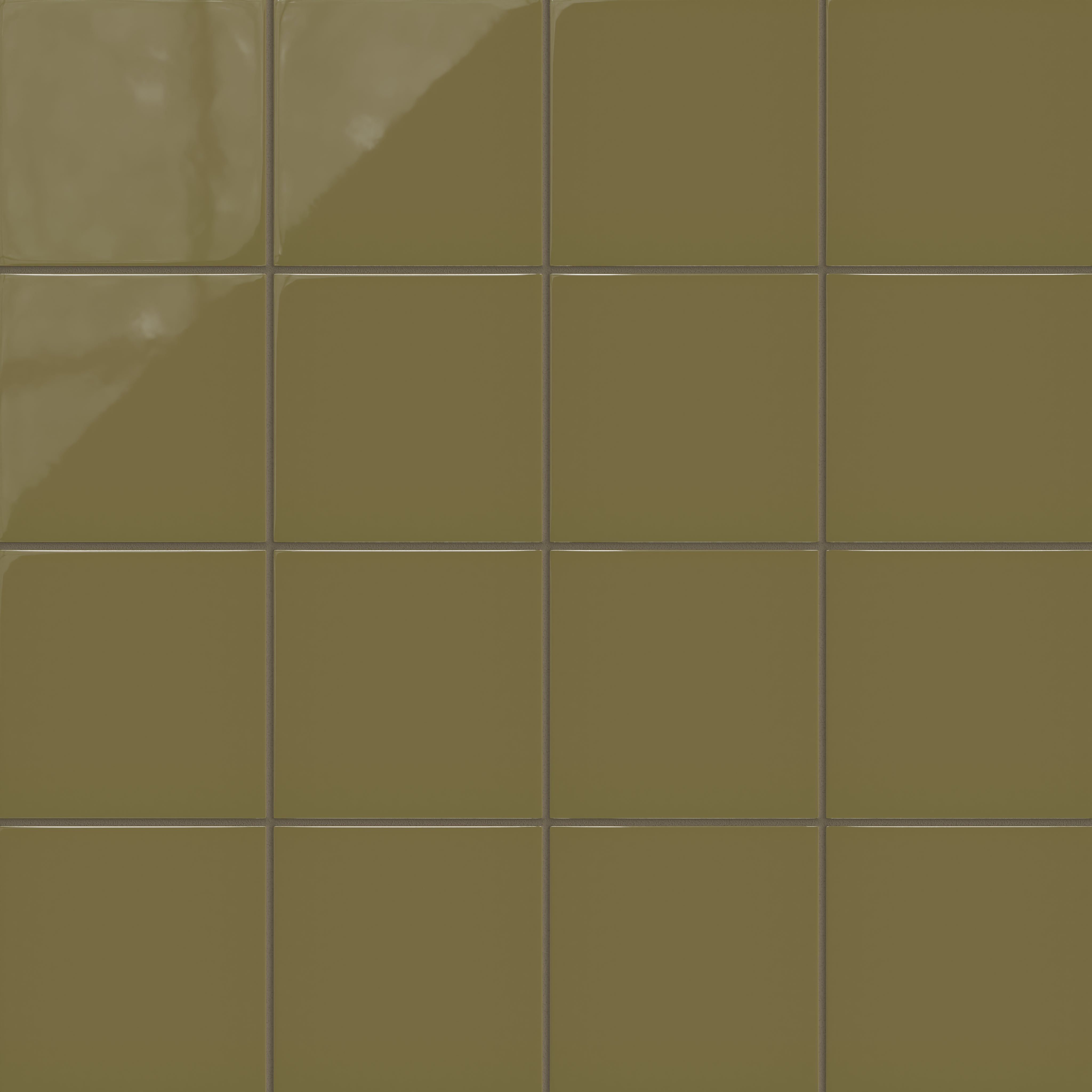 6x6 Natural Press Ceramic Tile in Sap Green Gloss