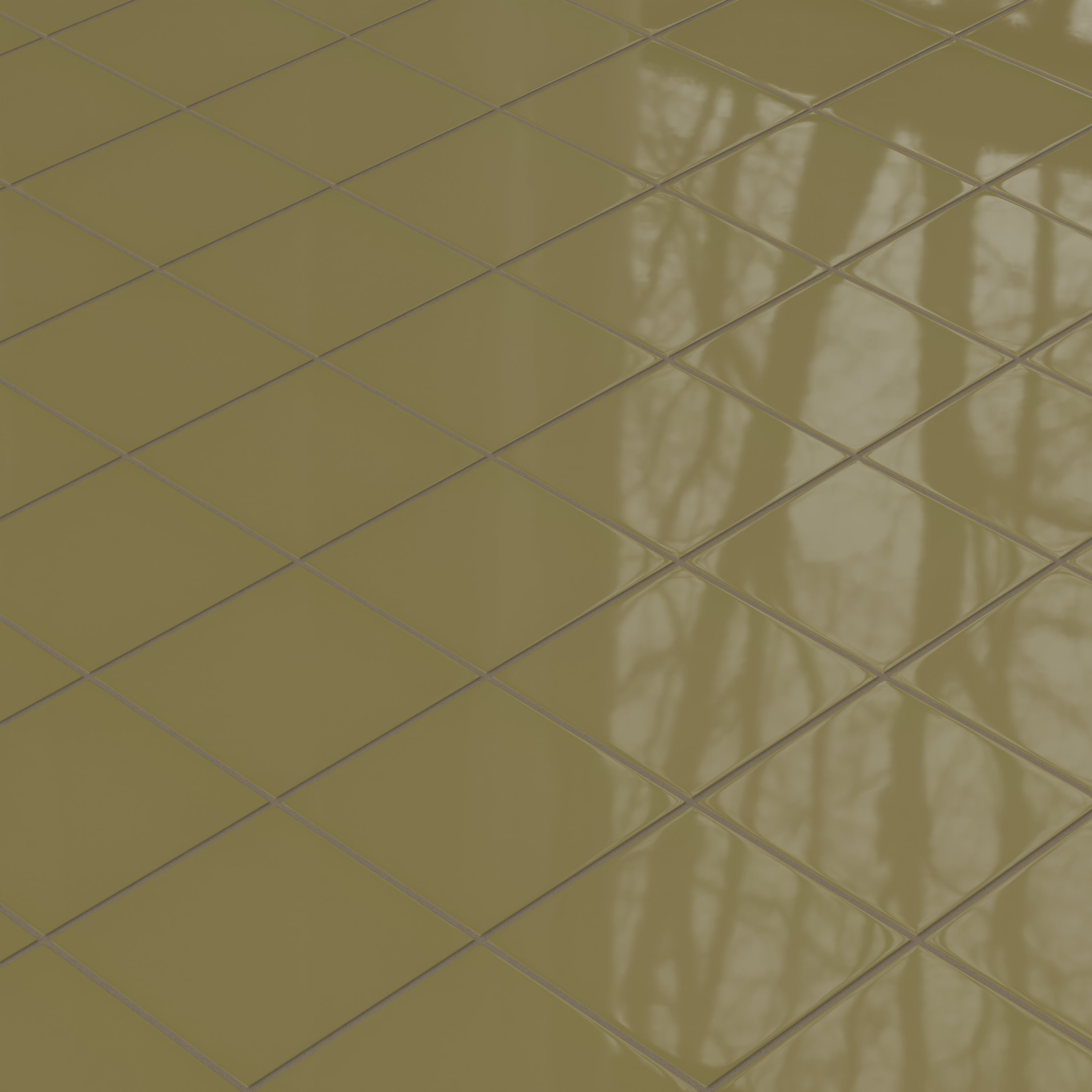 6x6 Natural Press Ceramic Tile in Sap Green Gloss