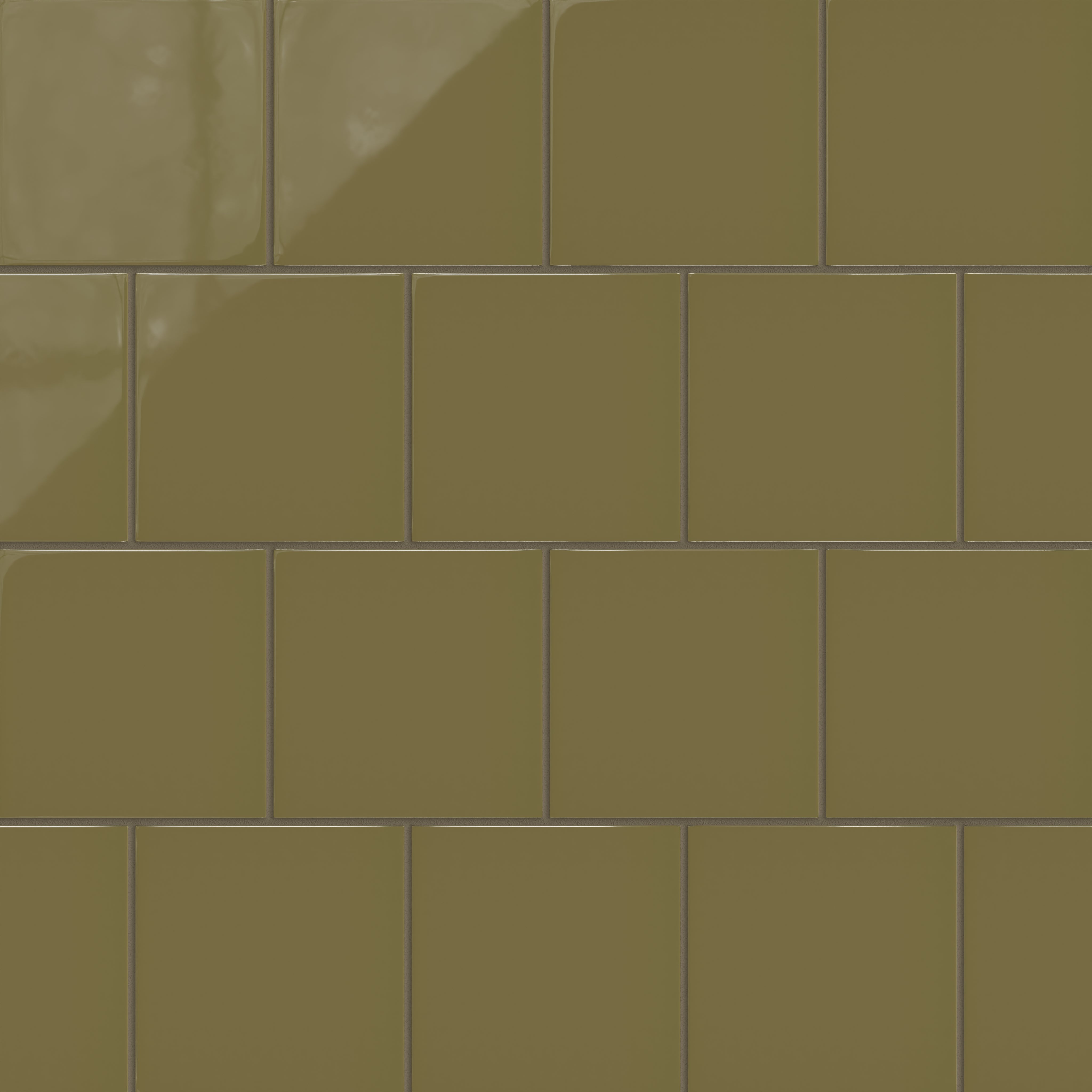6x6 Natural Press Ceramic Tile in Sap Green Gloss