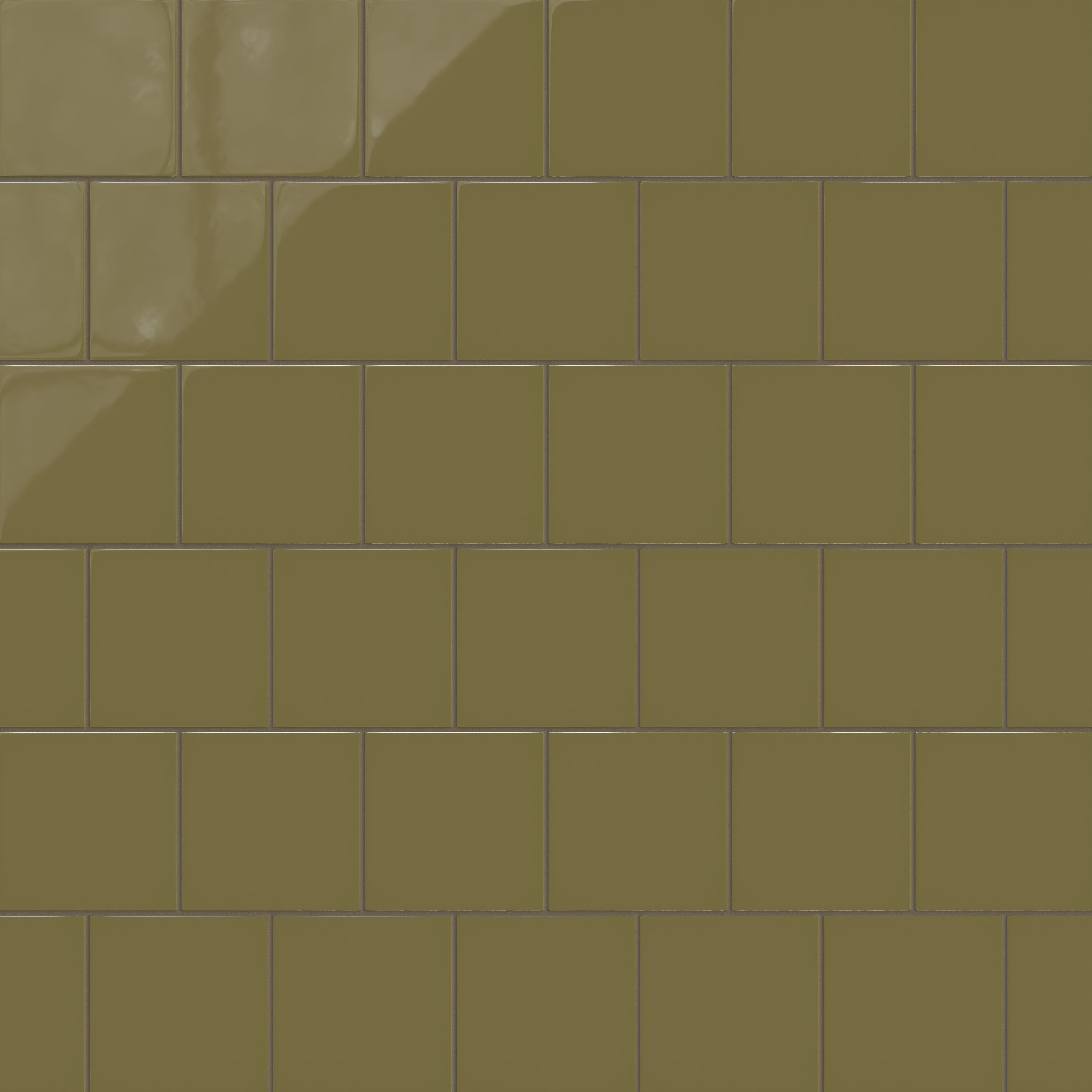 6x6 Natural Press Ceramic Tile in Sap Green Gloss