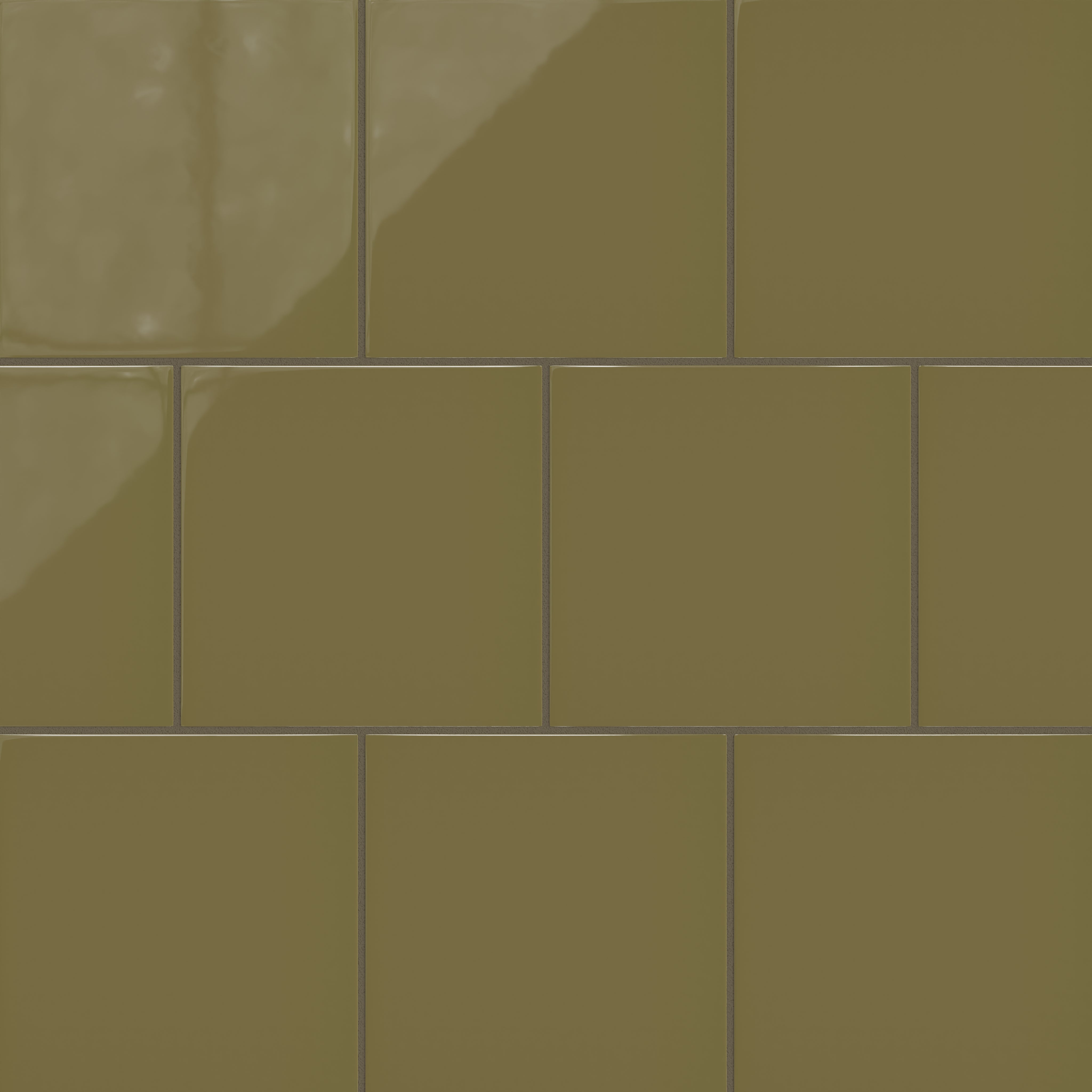 8x8 Natural Press Ceramic Tile in Sap Green Gloss