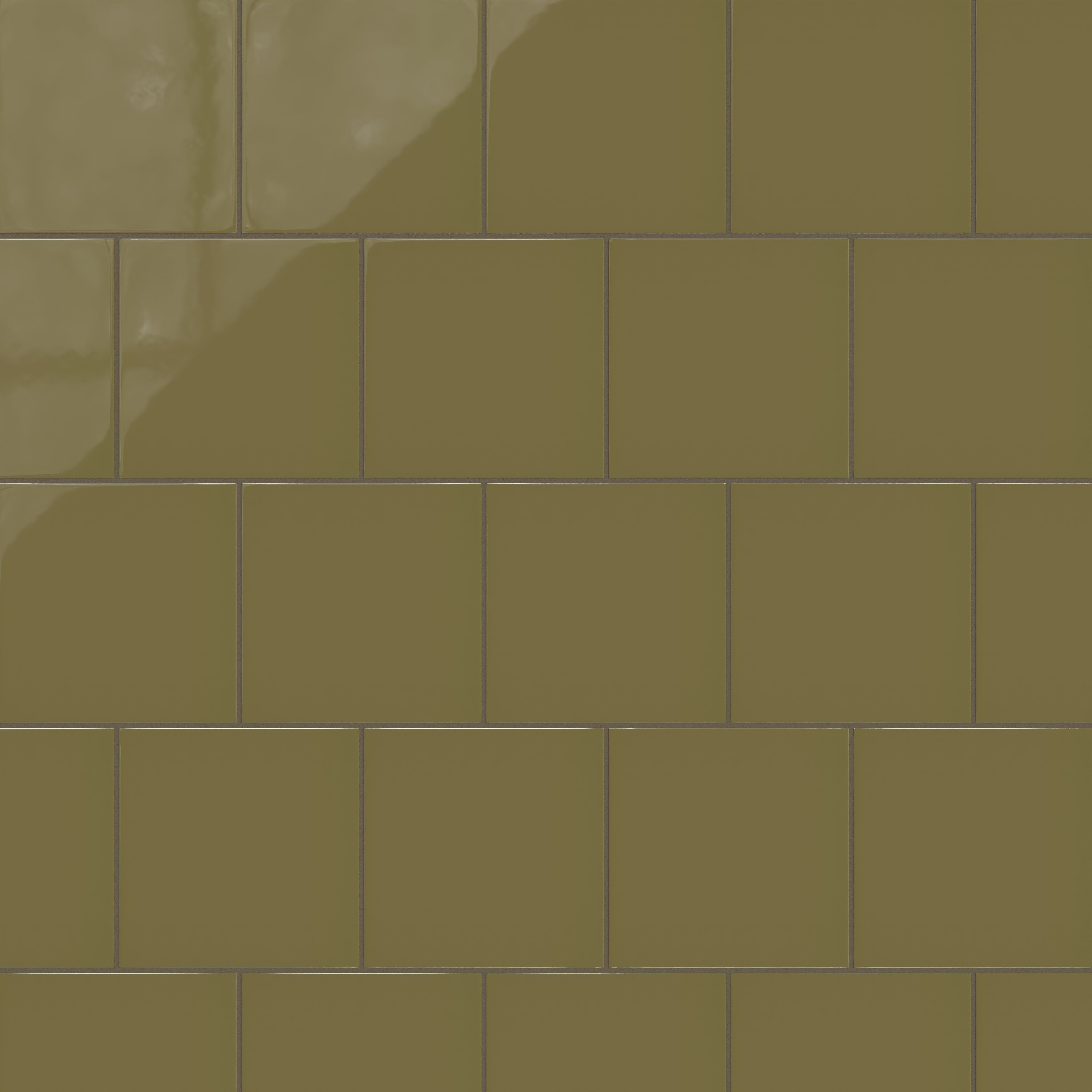 8x8 Natural Press Ceramic Tile in Sap Green Gloss