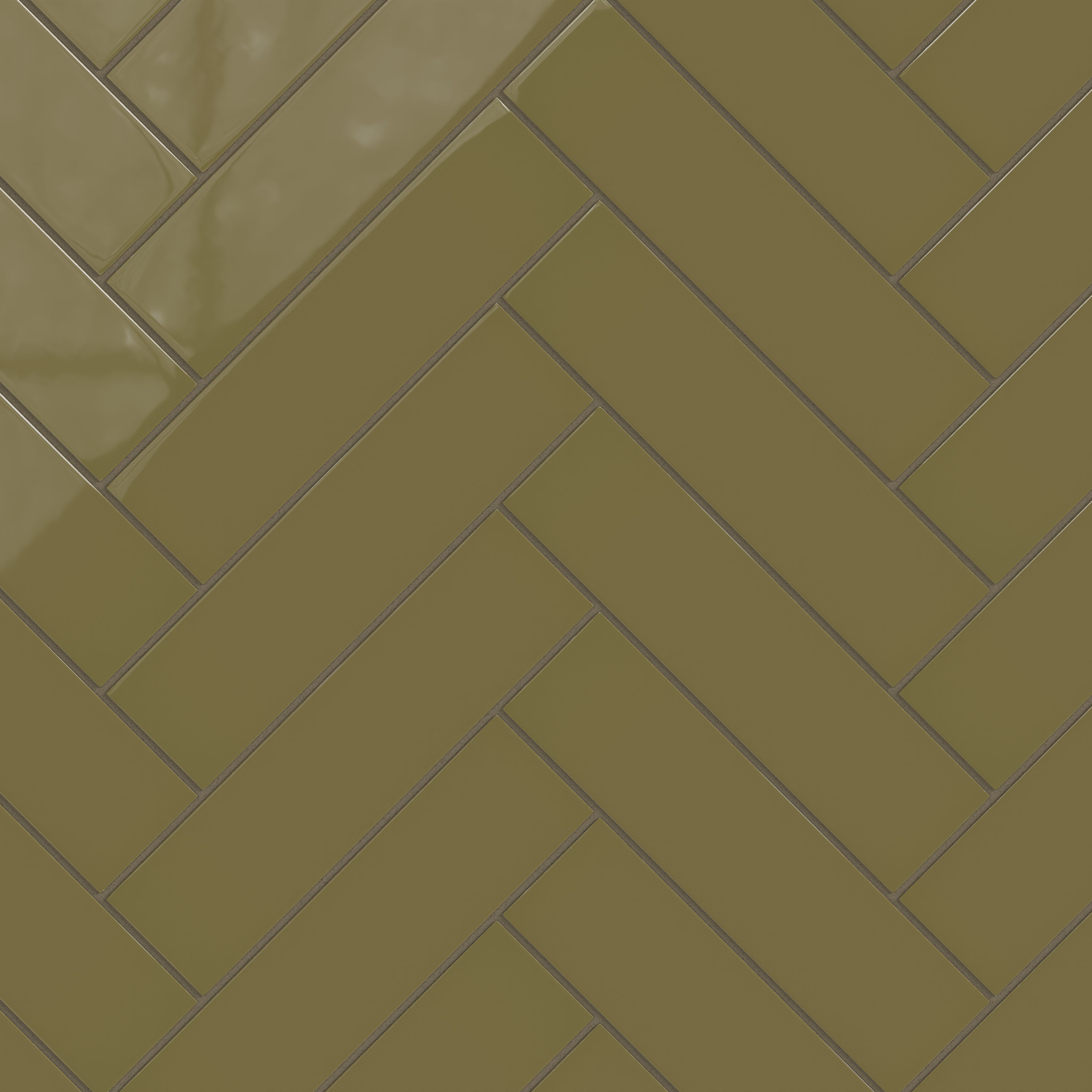 3x12 Natural Press Ceramic Tile in Sap Green Gloss