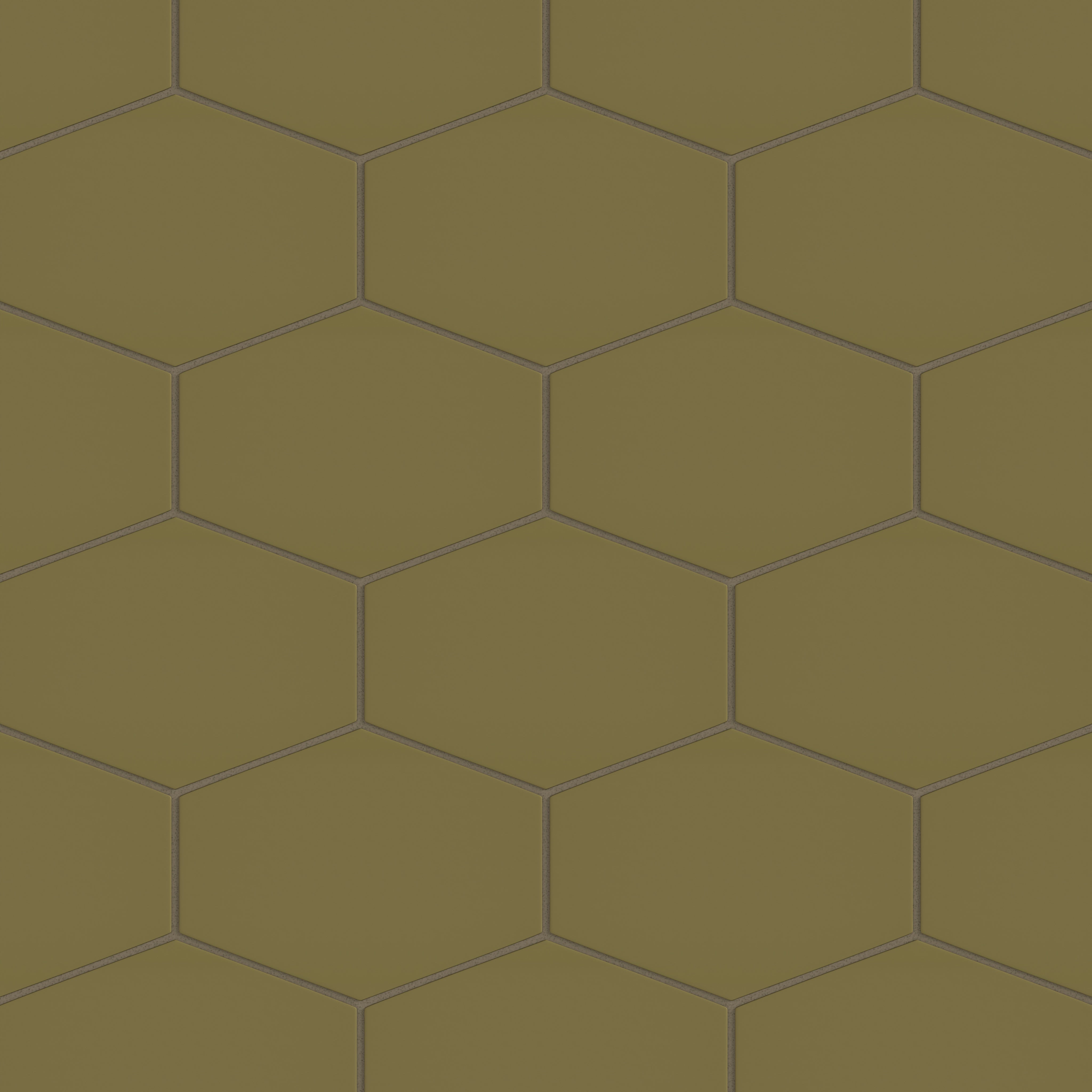 Elongated Hexagon Natural Press Ceramic Tile in Sap Green Matte