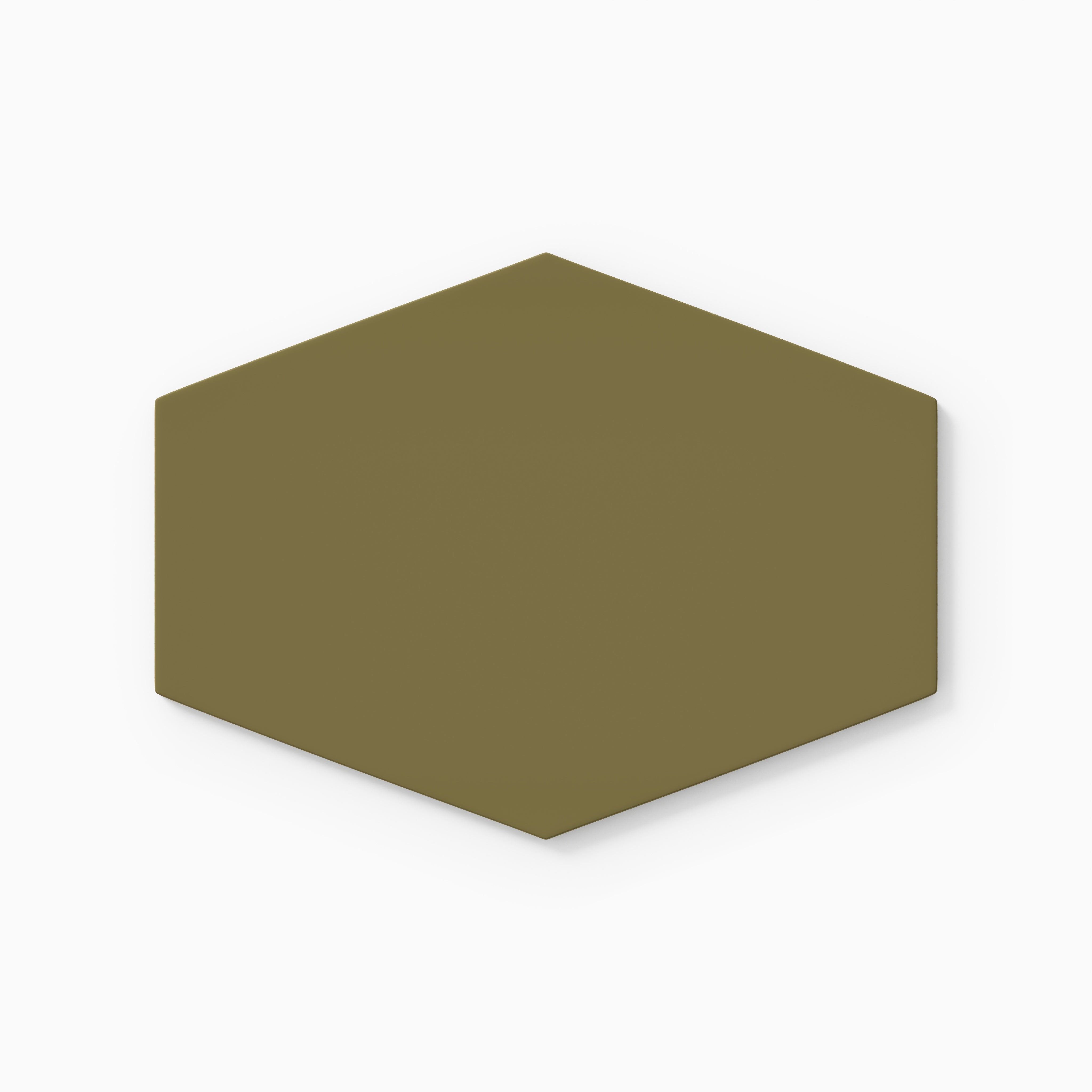 Elongated Hexagon Natural Press Ceramic Tile in Sap Green Matte