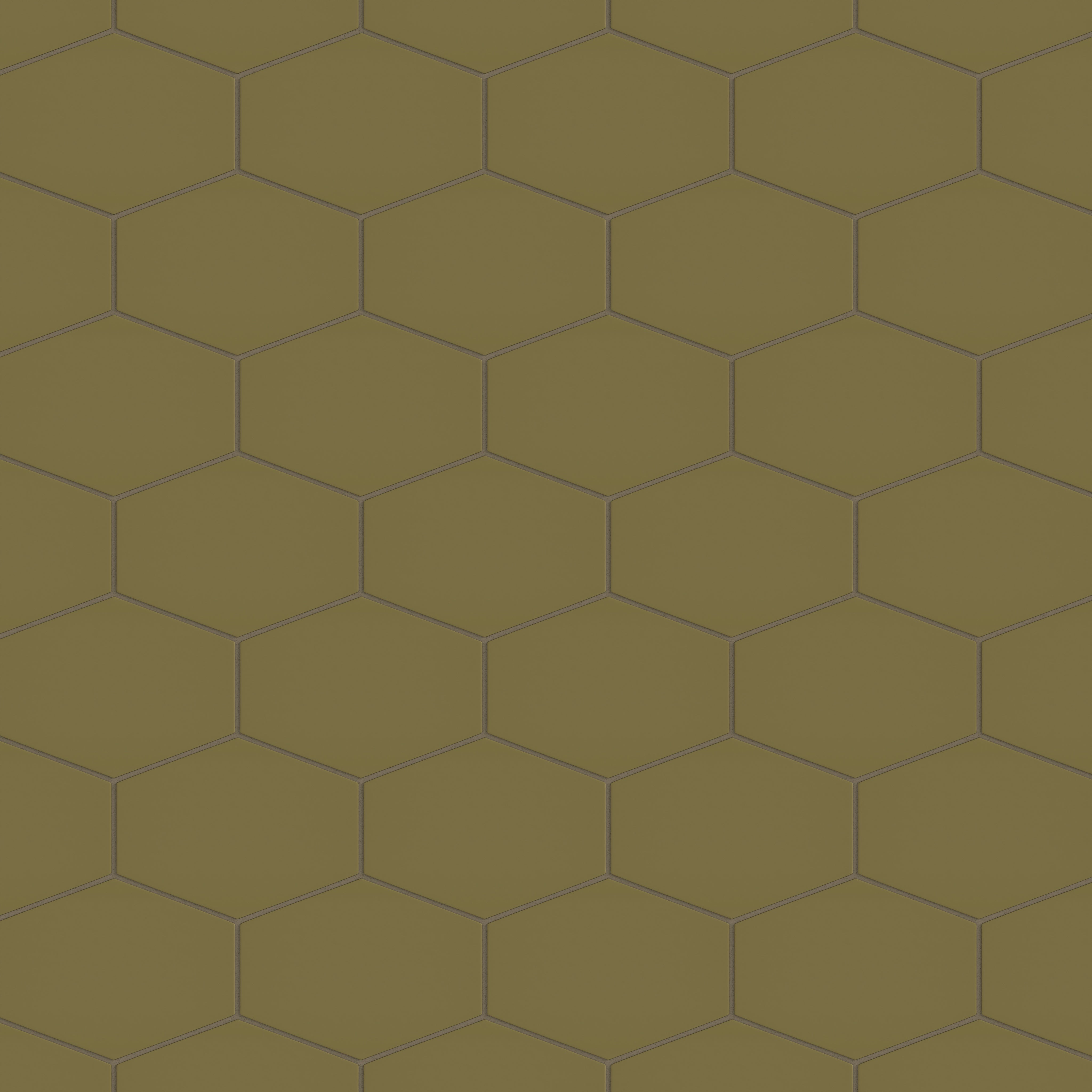 Elongated Hexagon Natural Press Ceramic Tile in Sap Green Matte
