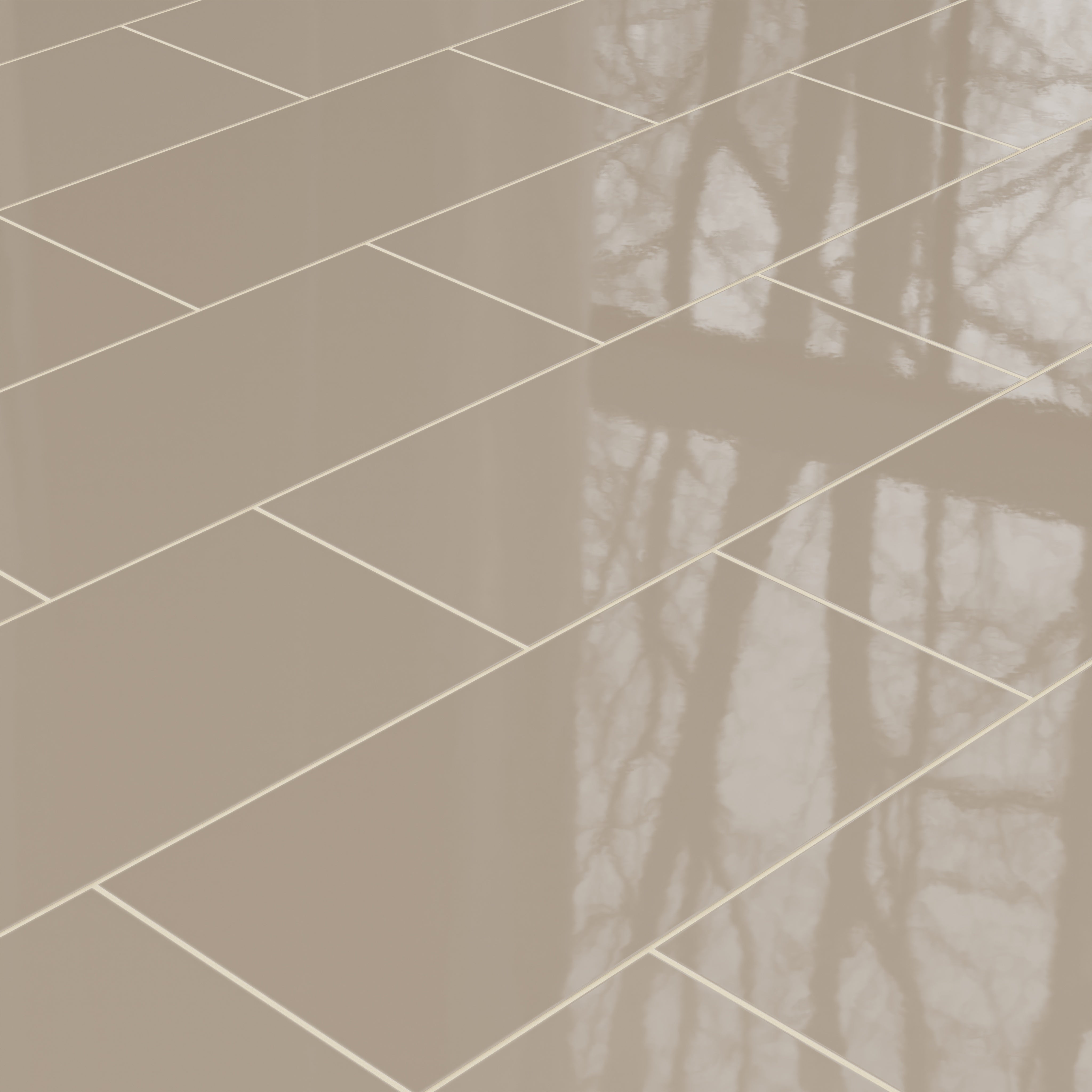 12x24 Natural Press Ceramic Tile in Sawtooth Gloss