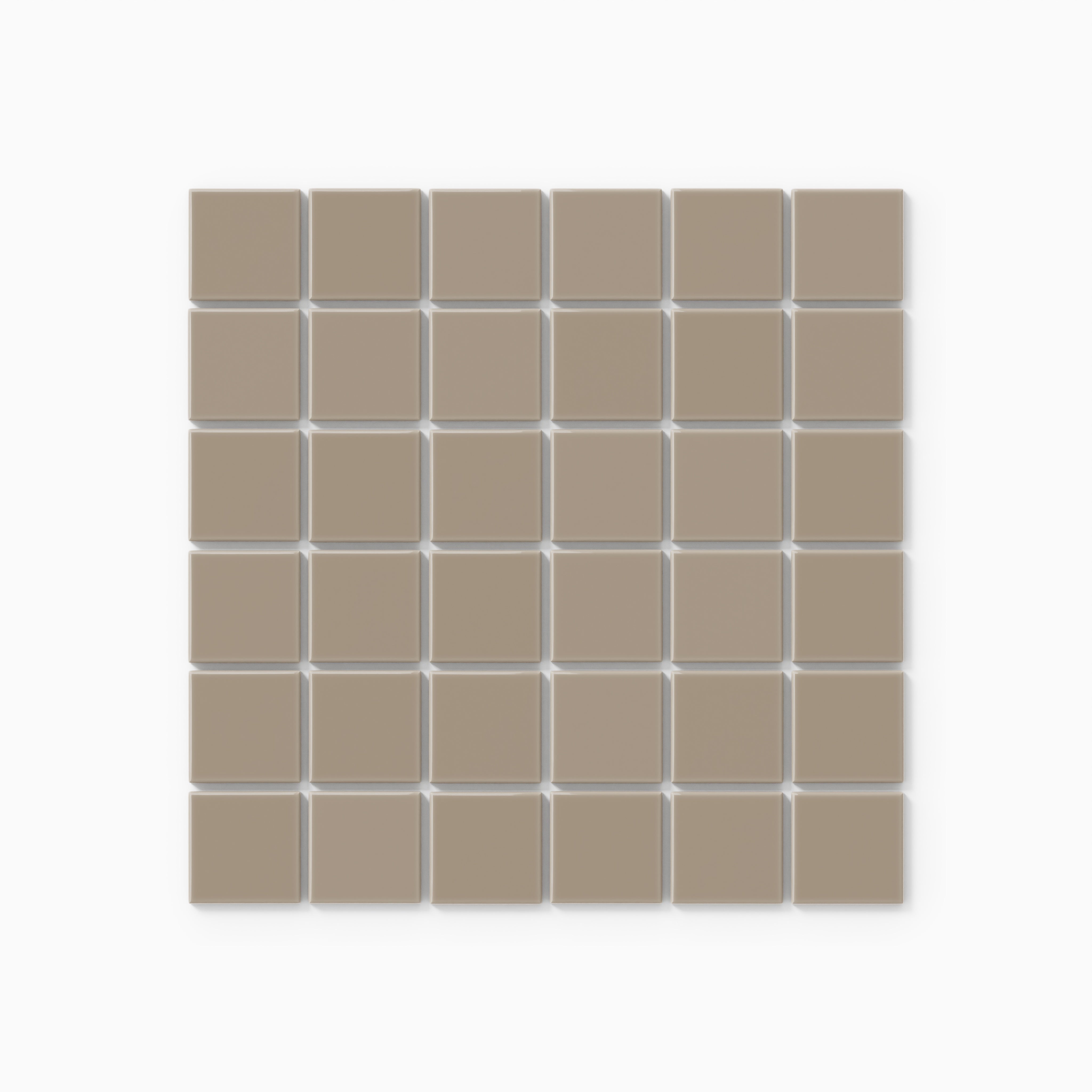 2x2 Straight Set Sheeted Natural Press Ceramic Mosaic Tile in Sawtooth Gloss