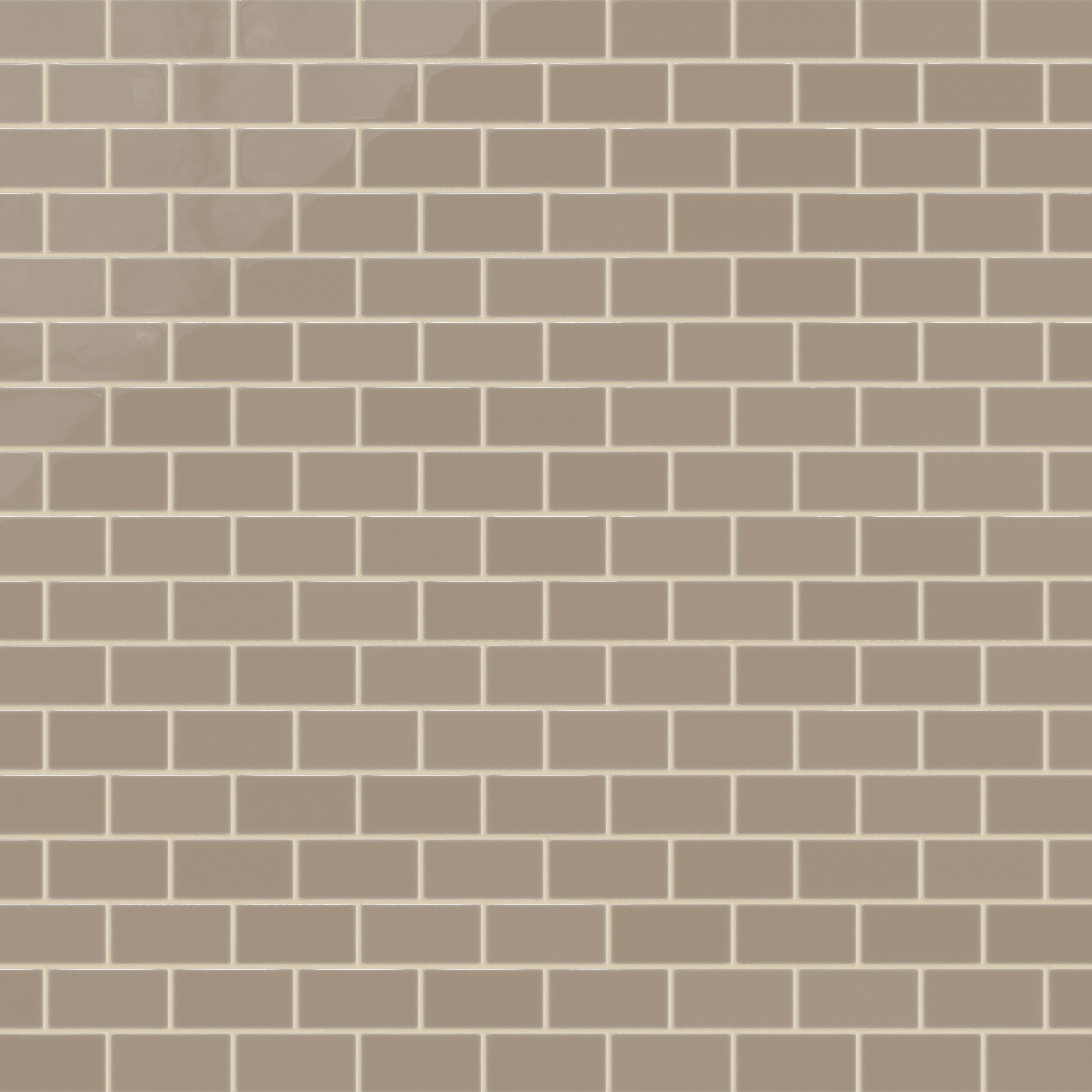 2x4 Half Offset Sheeted Natural Press Ceramic Mosaic Tile in Sawtooth Gloss