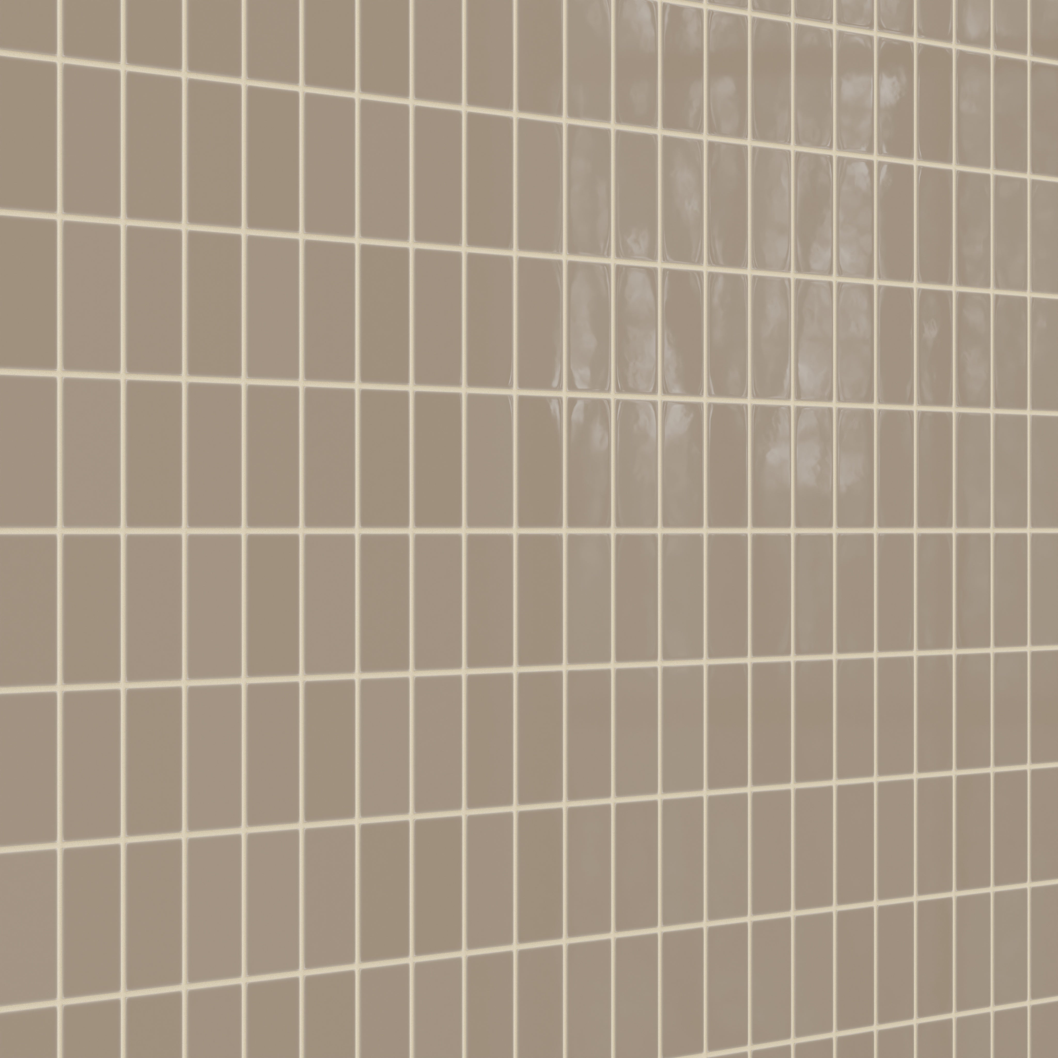 2x4 Straight Set Sheeted Natural Press Ceramic Mosaic Tile in Sawtooth Gloss
