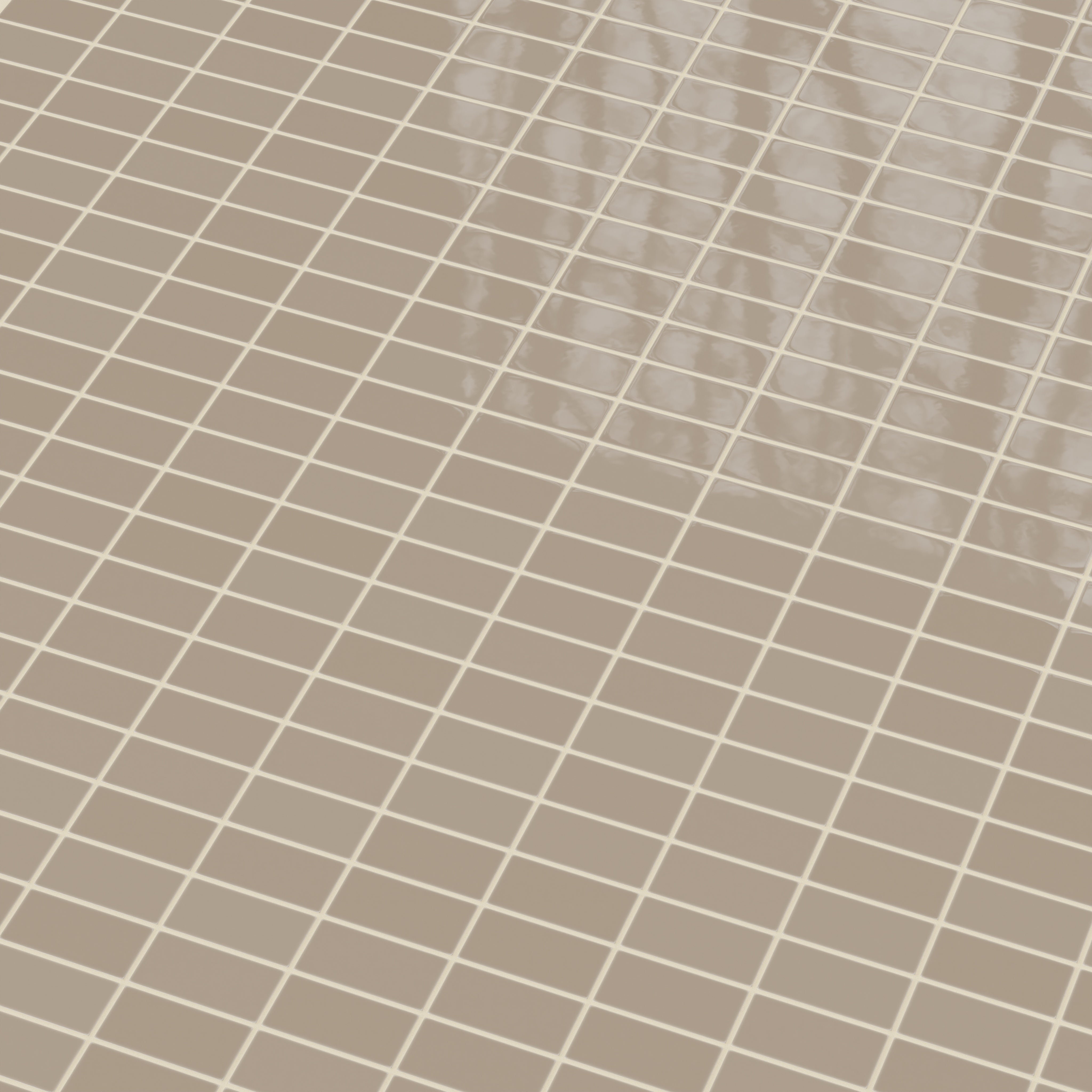 2x4 Straight Set Sheeted Natural Press Ceramic Mosaic Tile in Sawtooth Gloss