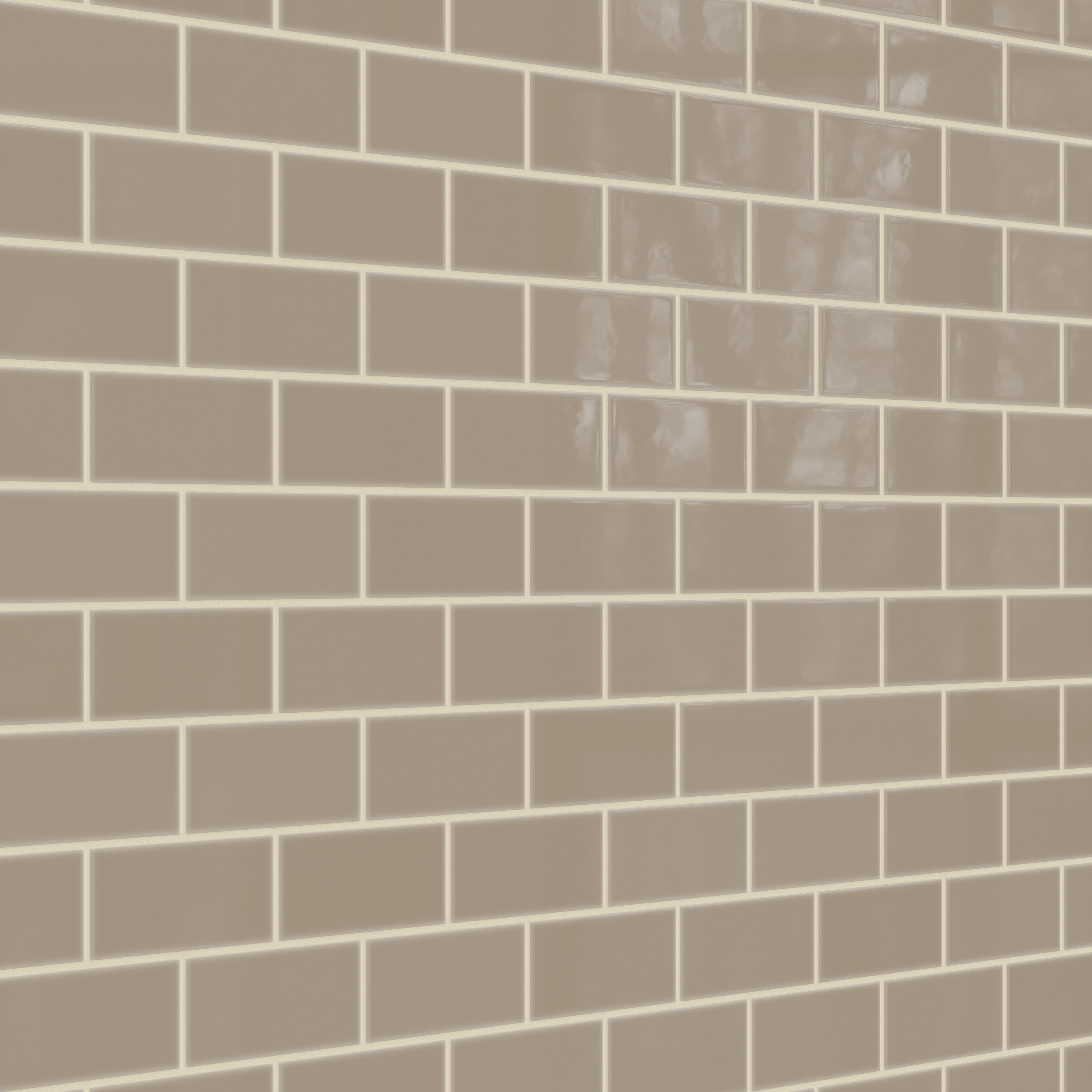 Time is on ベージュ　モヘア Sawtooth 3x6 Gloss Natural Press Ceramic Tile - Fireclay Tile