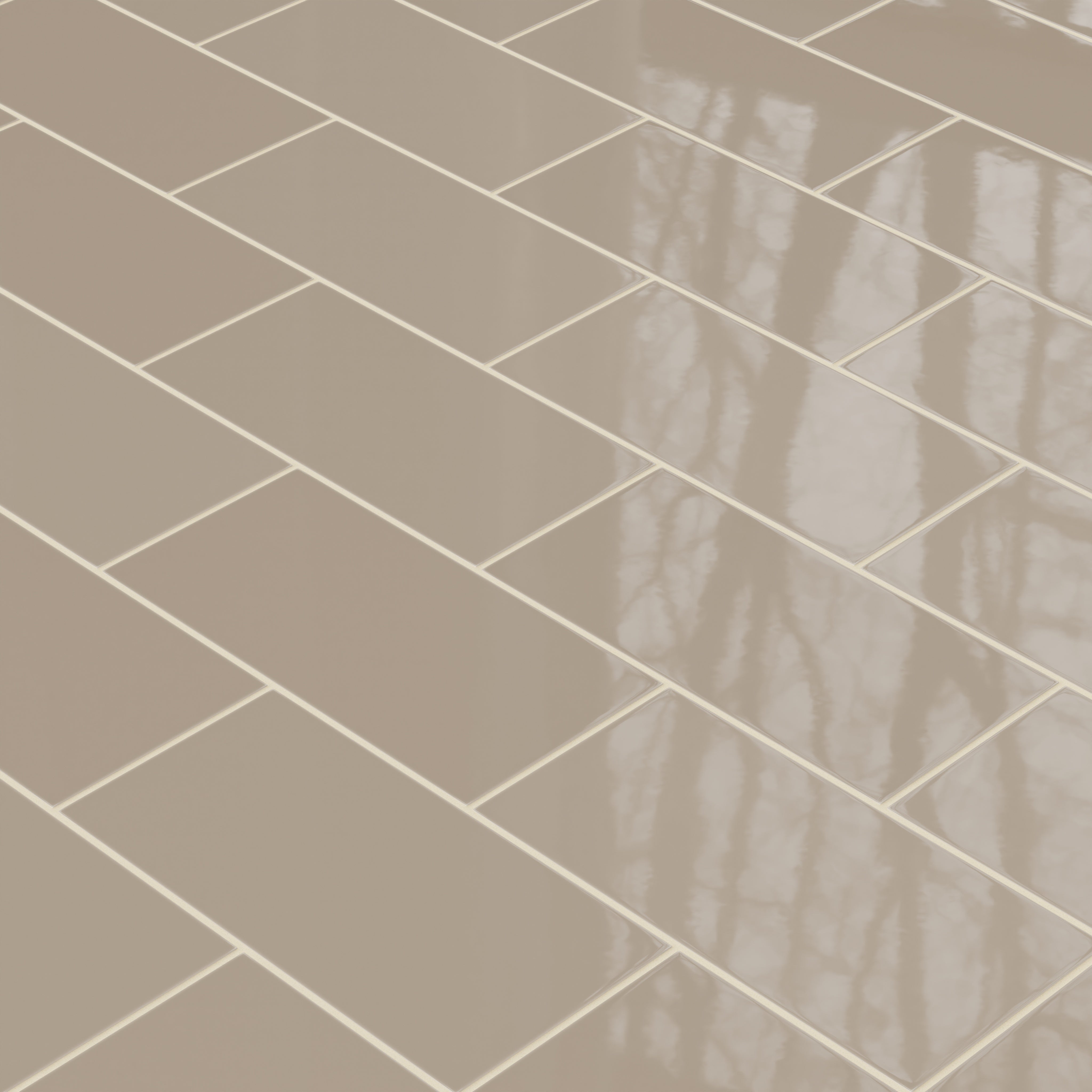 6x12 Natural Press Ceramic Tile in Sawtooth Gloss