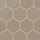 8" Hexagon Natural Press Ceramic Tile in Sawtooth Gloss