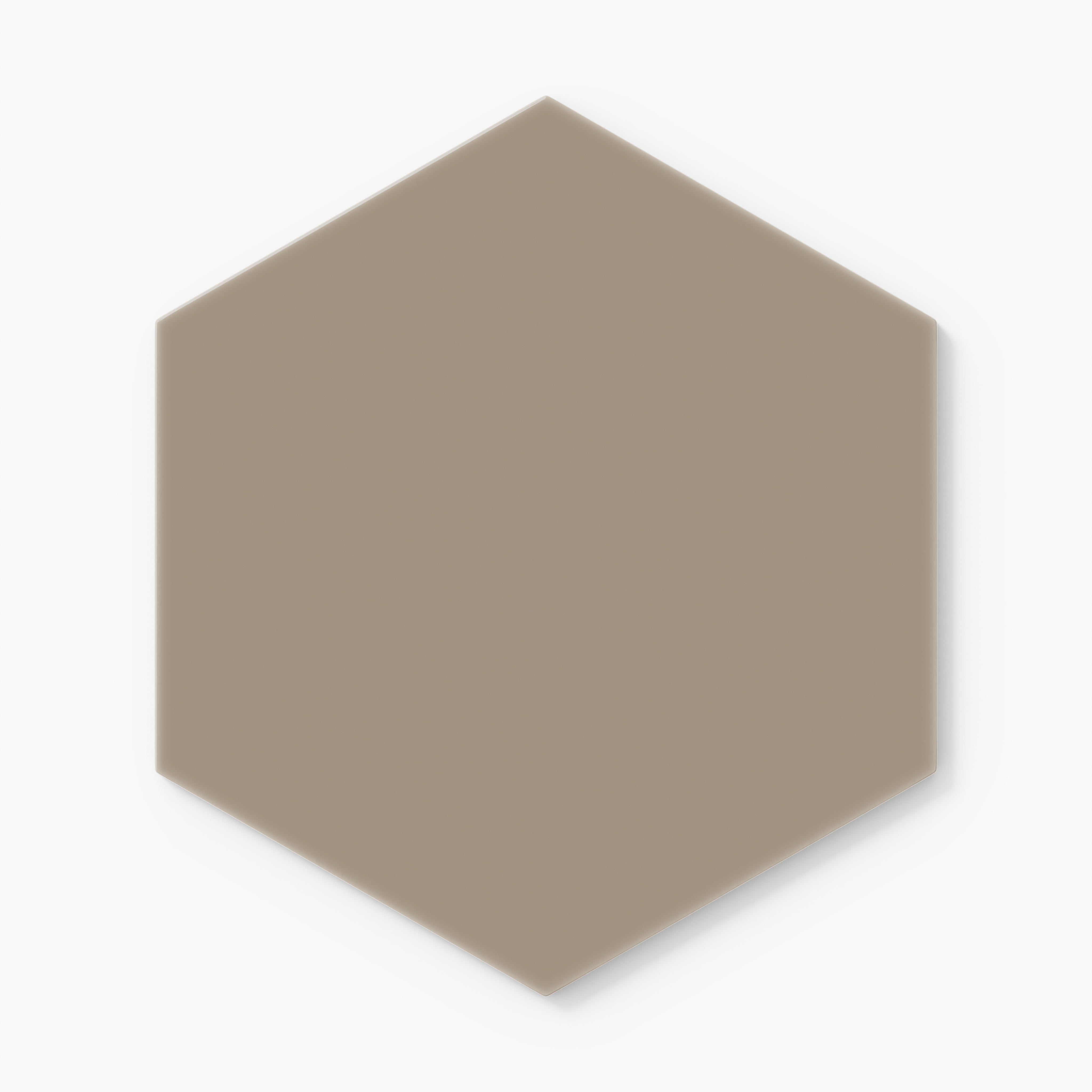 8" Hexagon Natural Press Ceramic Tile in Sawtooth Gloss