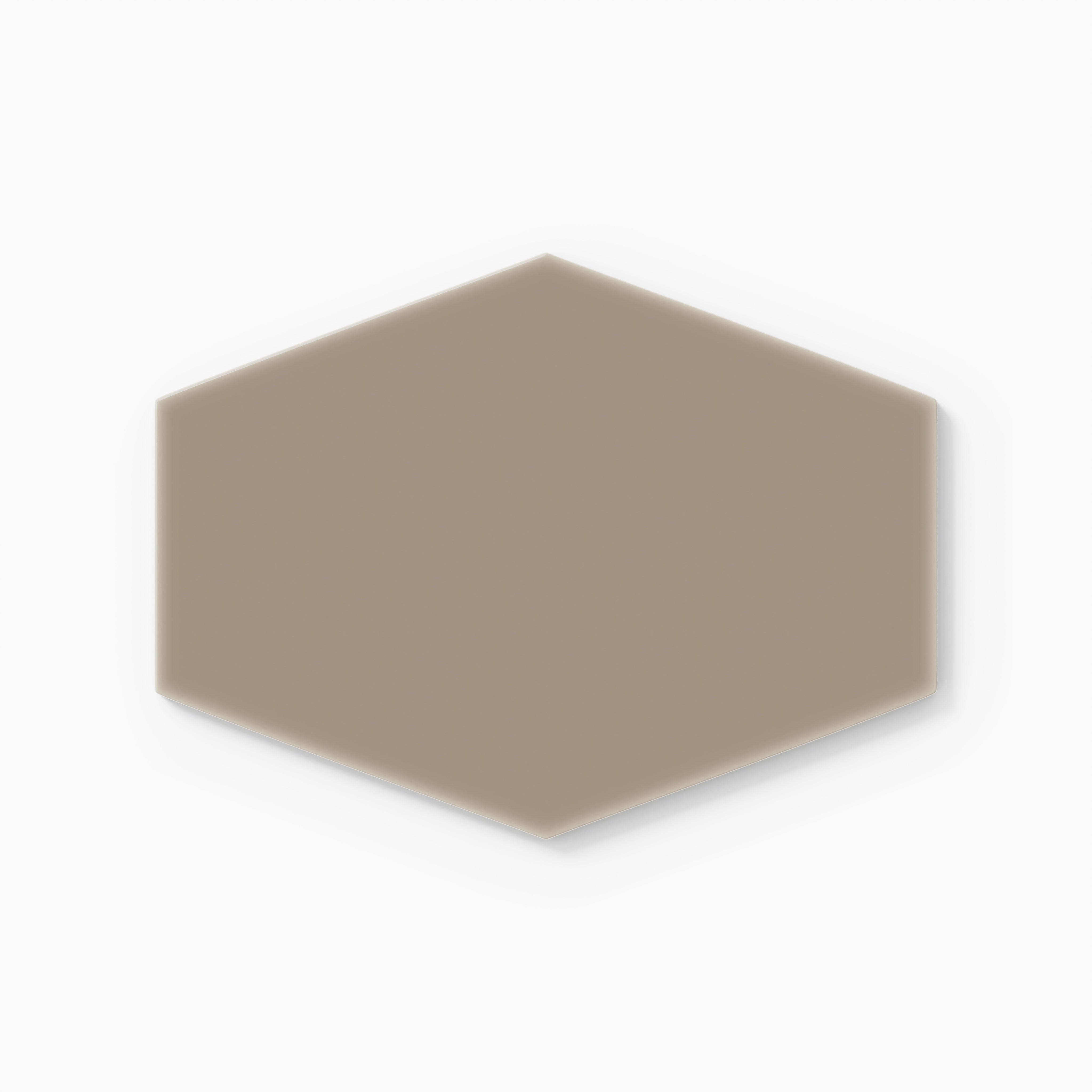 Elongated Hexagon Natural Press Ceramic Tile in Sawtooth Gloss