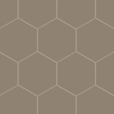 8" Hexagon Natural Press Ceramic Tile in Sawtooth Matte